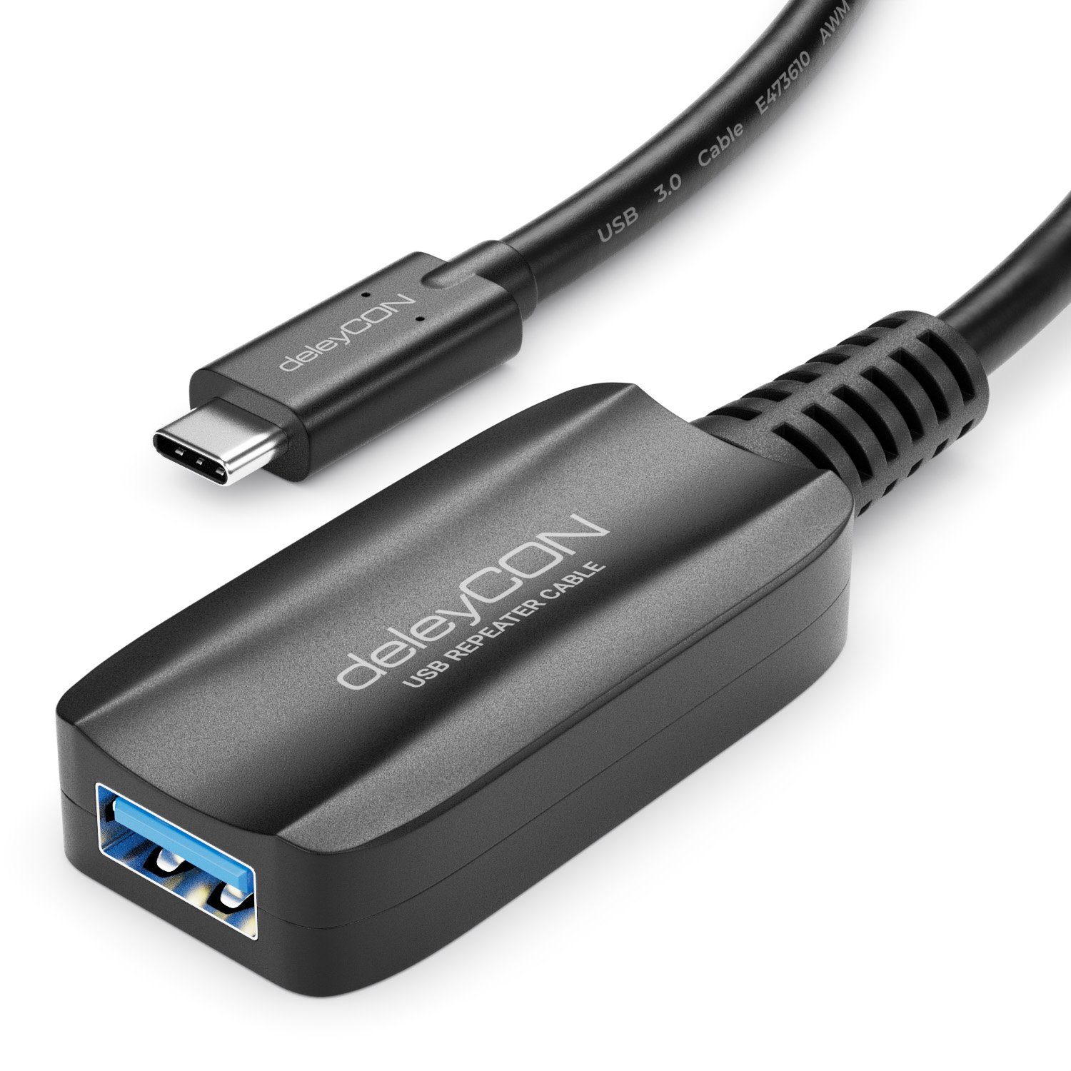 deleyCON deleyCON 5m Aktive USB Verlängerung USB 3.2 Gen1 mit 5GBit/s USB-C  USB-Kabel