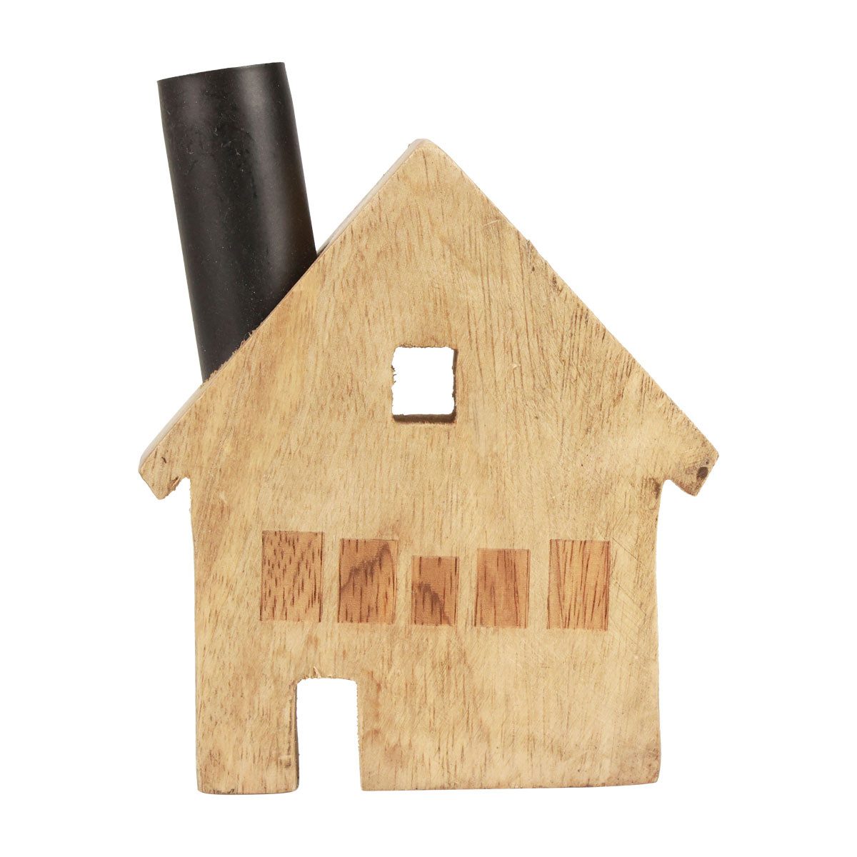 Florists Products Kerzenhalter Rustikales Holzhaus aus Mangoholz mit Kerzenhalter und