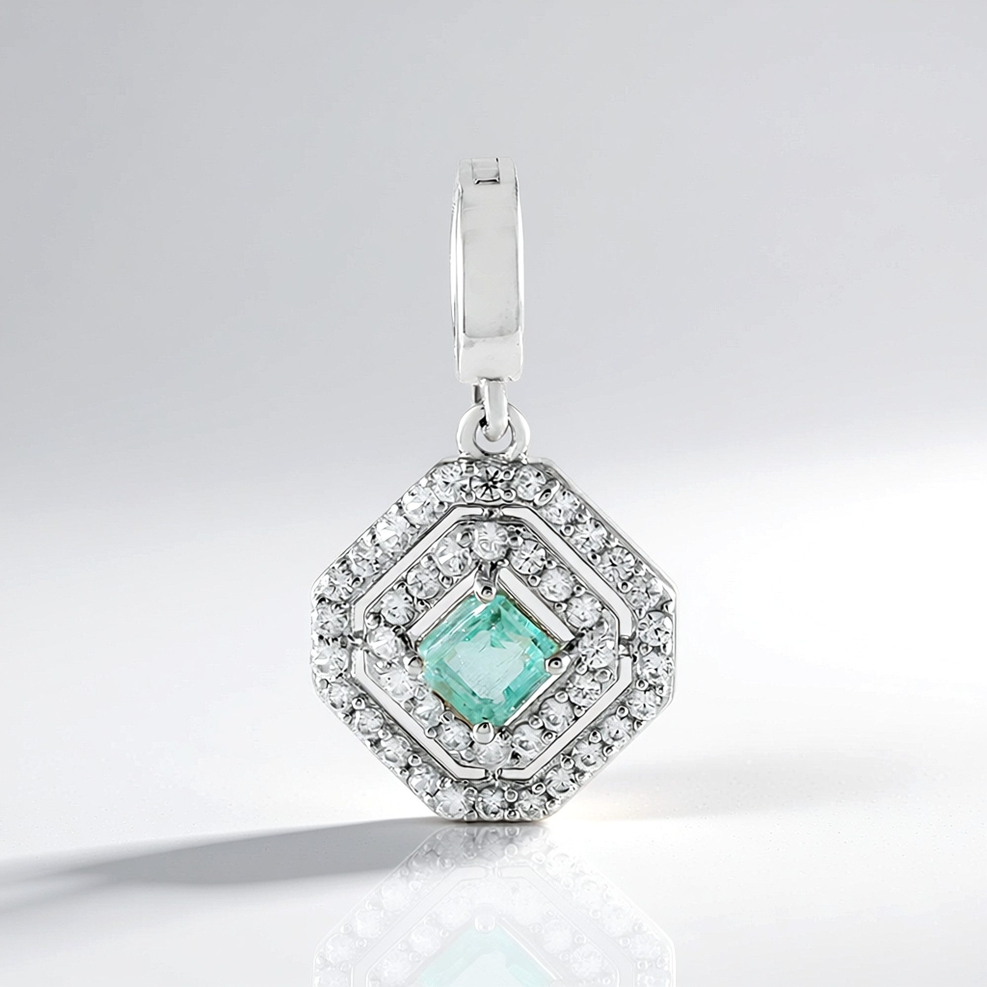 Cavill Kettenanhänger Paraiba Smaragd Silber Anhänger, Nigeria, 0,863 ct (1-tlg)