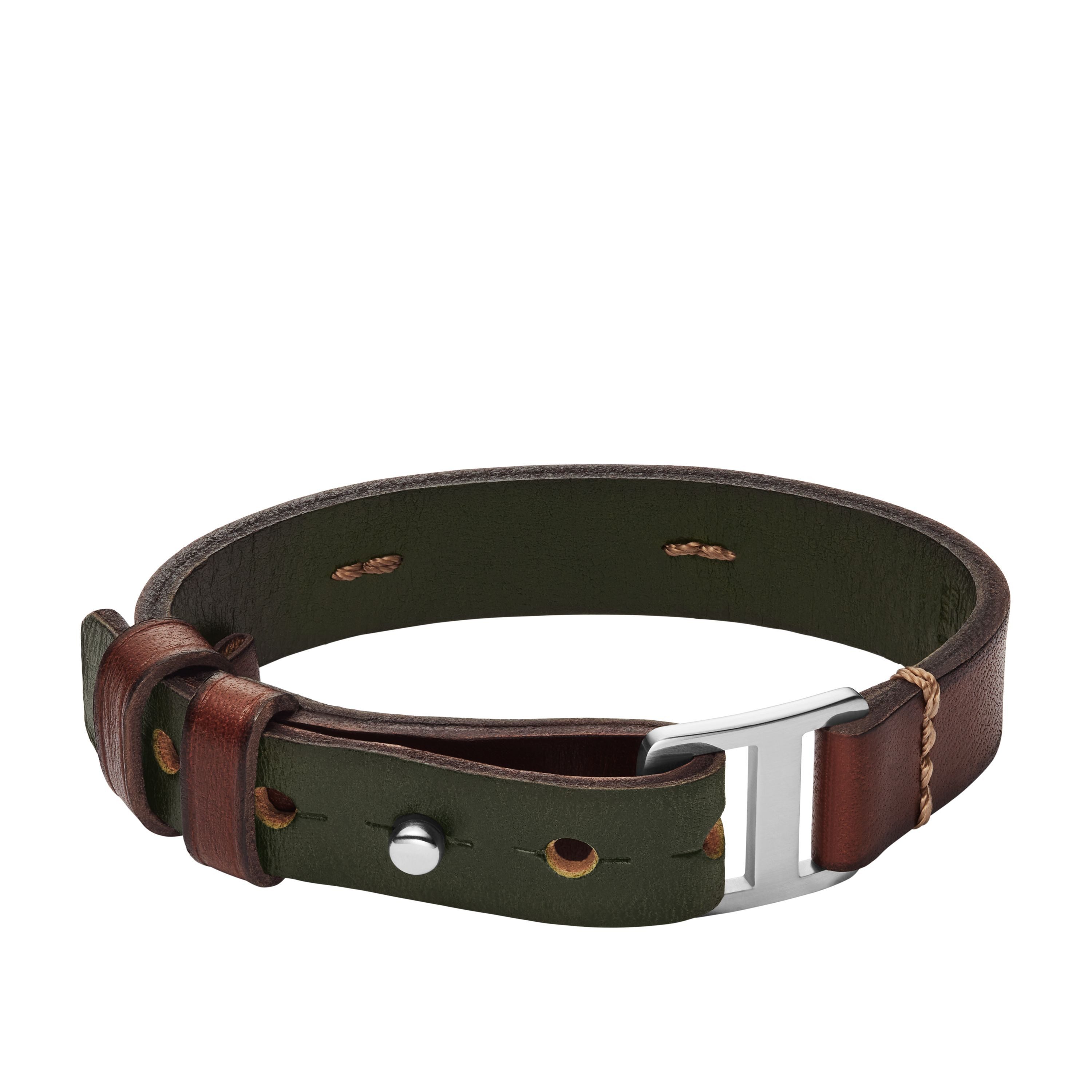 Fossil Lederarmband Schmuck Geschenk Edelstahl, Leder MACHINE