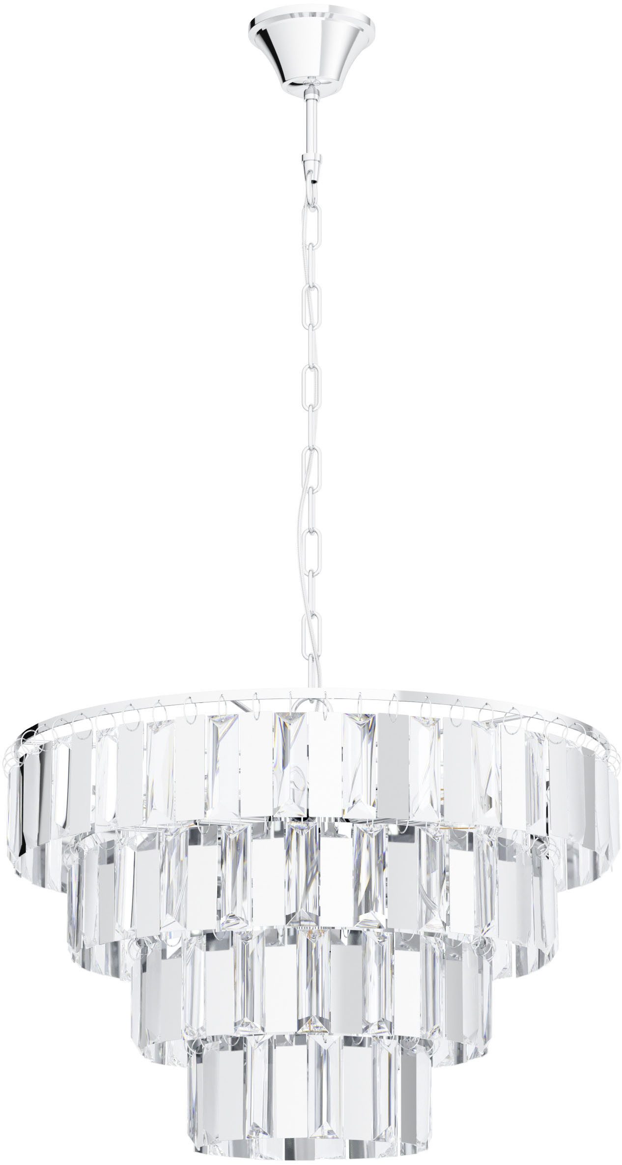 EGLO Hängeleuchte ERSEKA Pendellampe - Stahl - E14 - 7X40W - IP20, ohne Leuchtmittel, Hängelampe, Deckenlampe, Wohnzimmer, Esszimmer, H145 x Ø48,5 cm