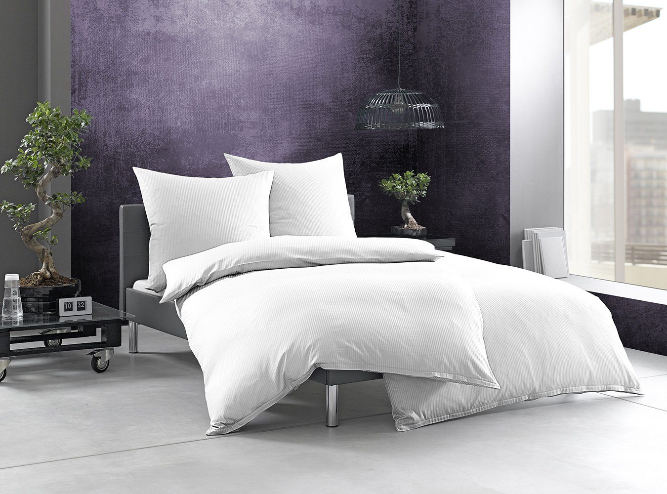 BETTWAESCHE-MIT-STIL Bettwäsche Mako Satin Damast Bettwäsche Linea 4 mm Str günstig online kaufen