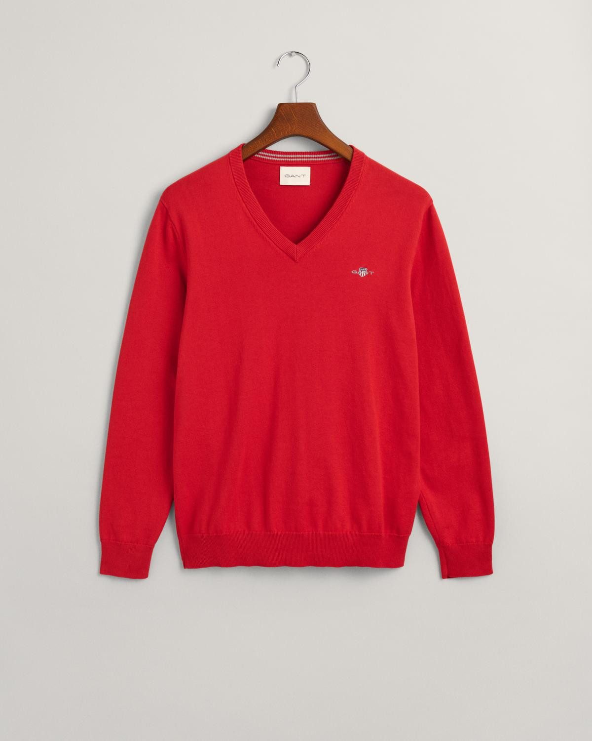 Gant Sweatshirt CLASSIC COTTON V-NECK, RUBY RED