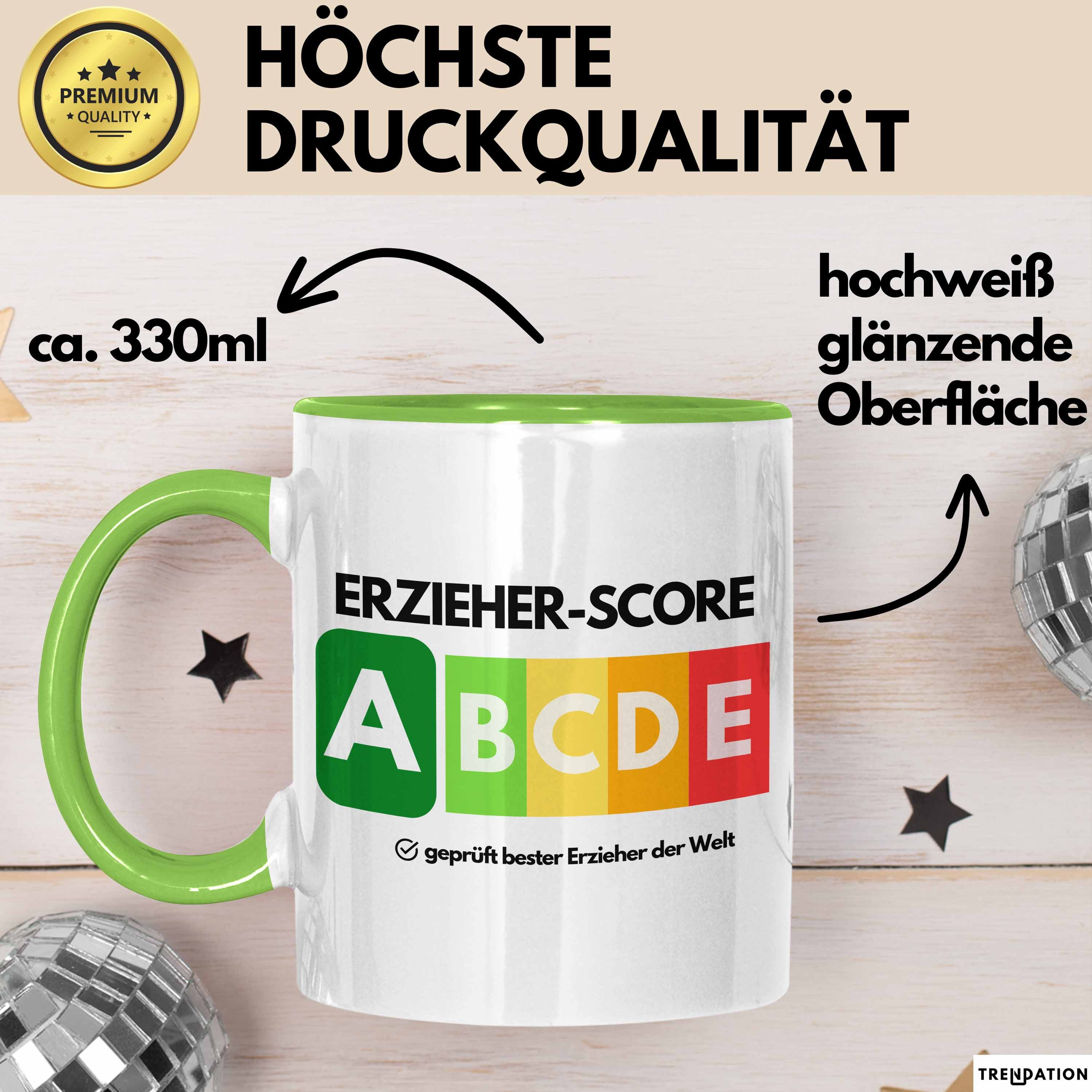Trendation Tasse Erzieher-Score Tasse Geschenk Bester Erzieher Der Welt Abschied Witz A, Keramik