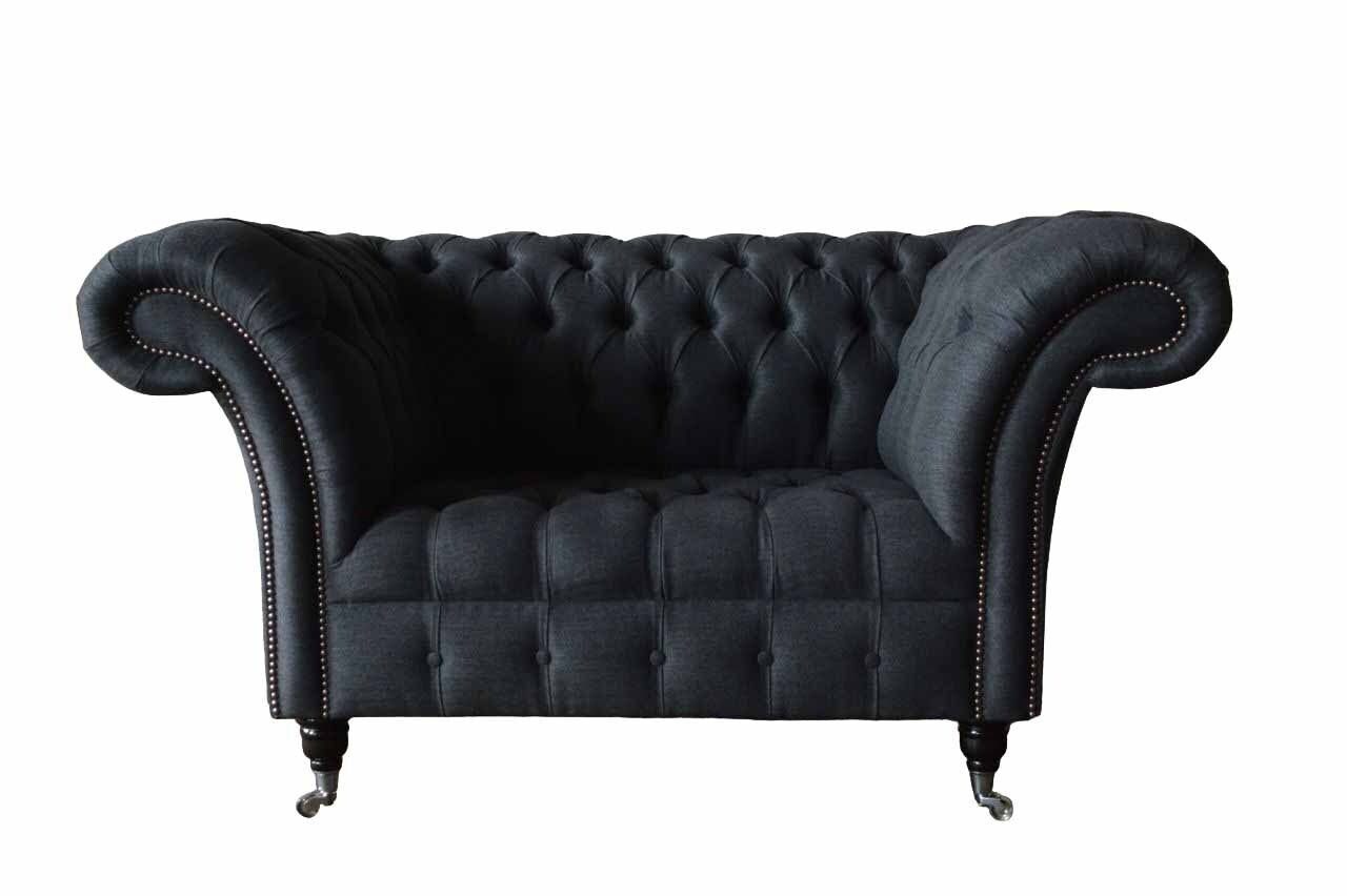 1,5 Polster Sofa Chesterfield Made Europe Couch Einsitzer, JVmoebel Sofa Sitzer Couchen In Textil