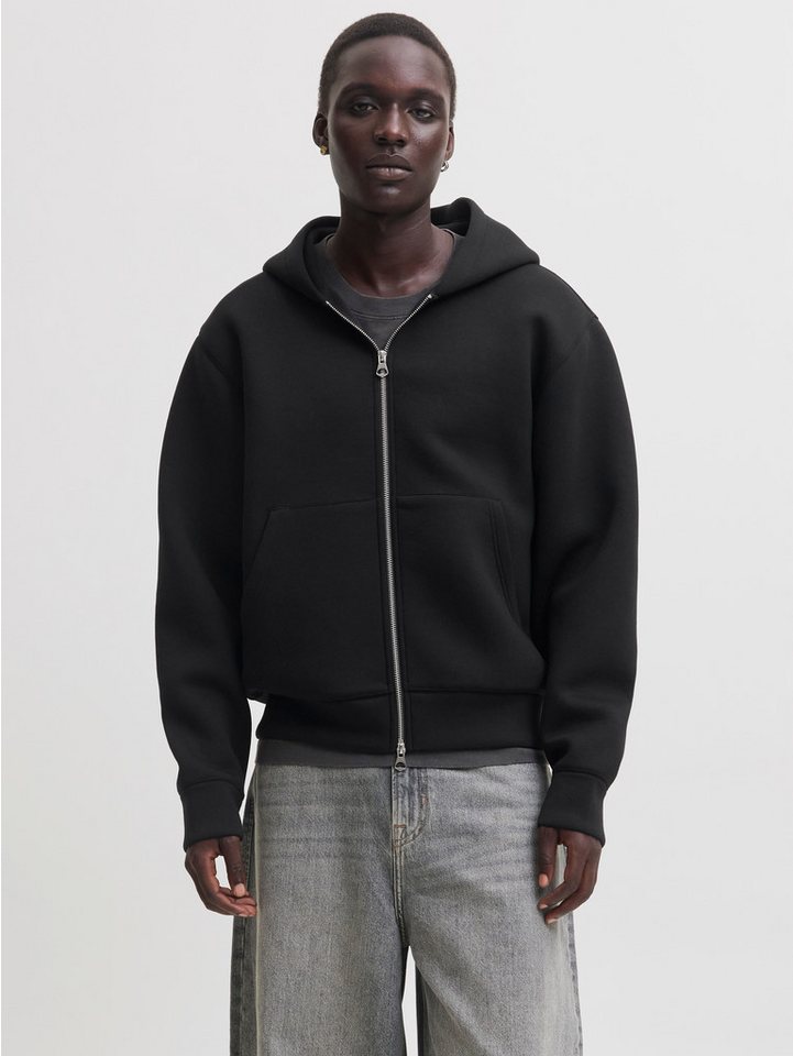 Jack & Jones Kapuzensweatjacke JCOLEGACY SWEAT SCUBA ZIP HOOD NOOS Materialmix, locker geschnitten