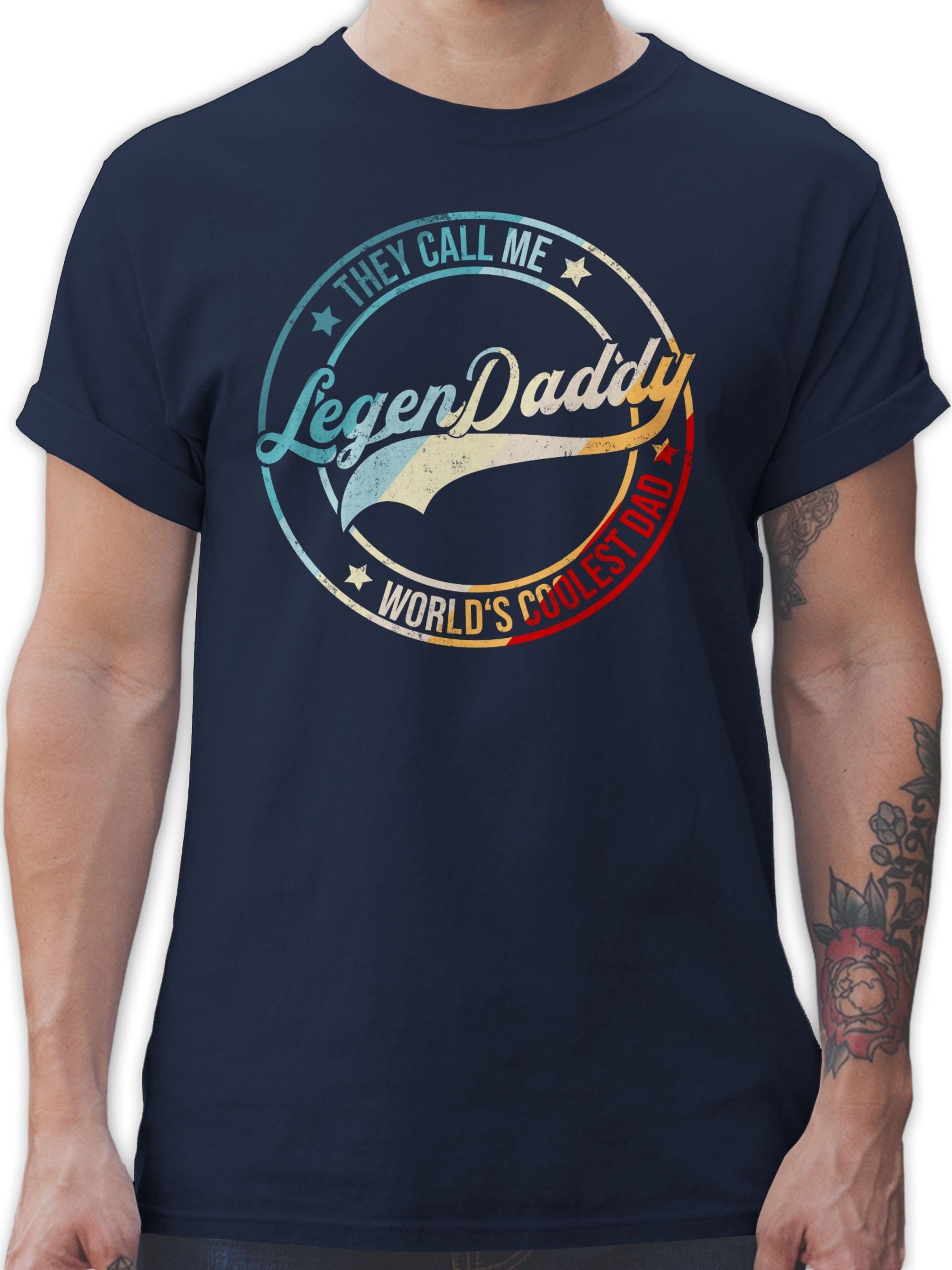 Shirtracer T-Shirt LegenDaddy 2023 Vatertag Geschenk für Papa 02 Navy Blau