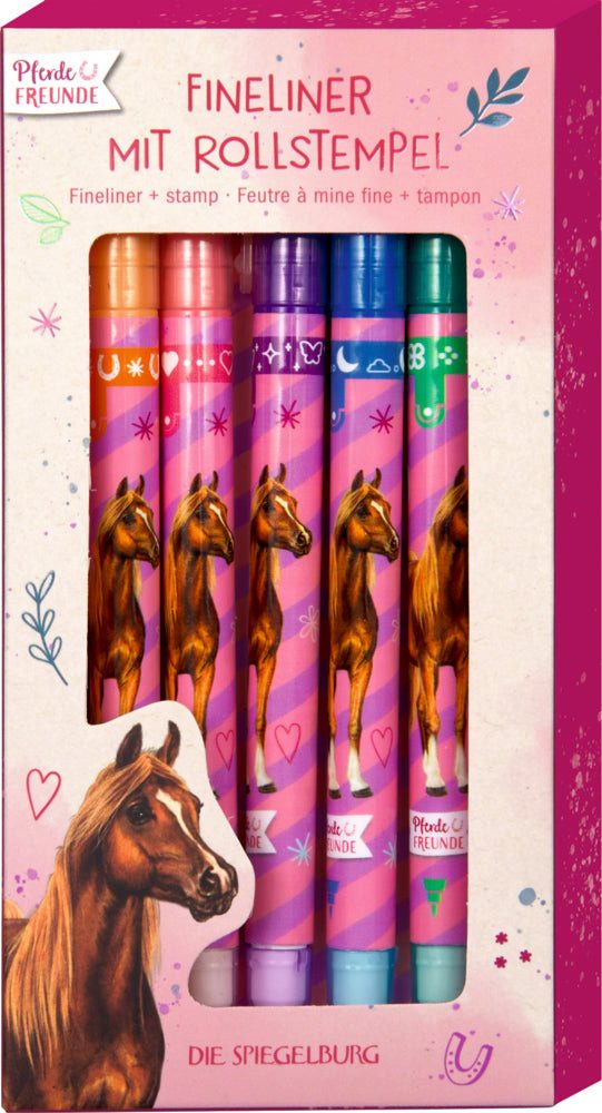 COPPENRATH DIE SPIEGELBURG Spiel Spiegelburg Pferdefreunde Fineliner mit Rollstempel 5er