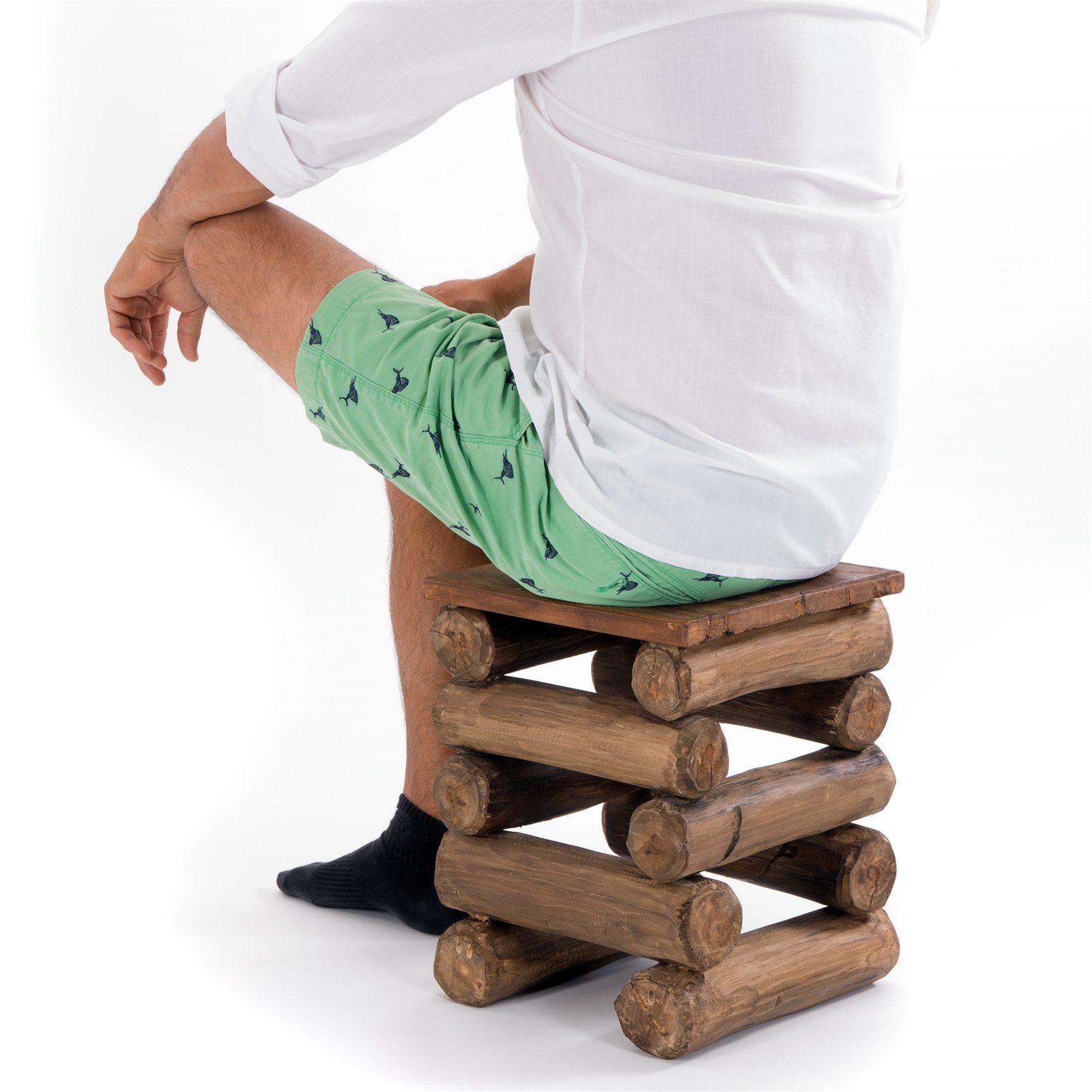DESIGN DELIGHTS Hocker HOCKER "BLOCK 38", 30x30x39cm (BxTxH), Altholz Holz massiv, Sitzhock