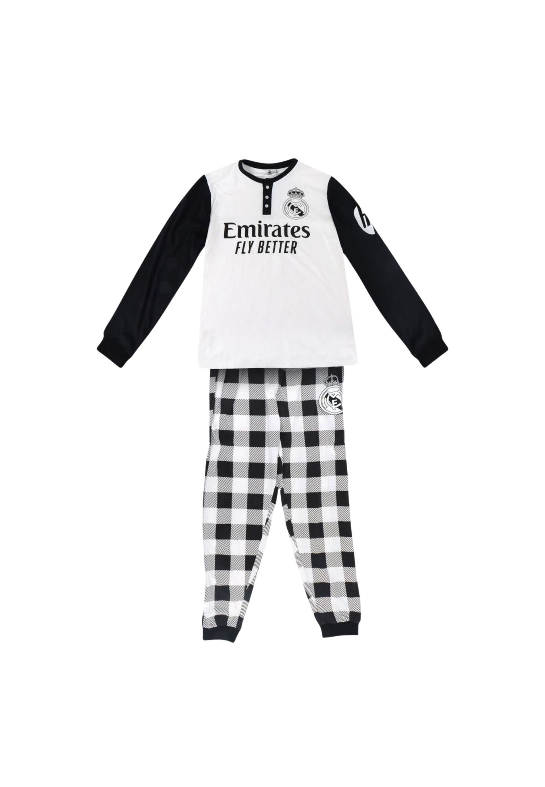 Disney Schlafanzug Real Madrid Premium Langarm-Pyjama – Weiches Single-Jersey (Set)