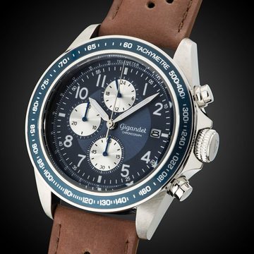 Gigandet Chronograph Racetrack, Mineralglas, Chronograph, Datumsanzeige, 24-Std. Anzeige, Tachymeter