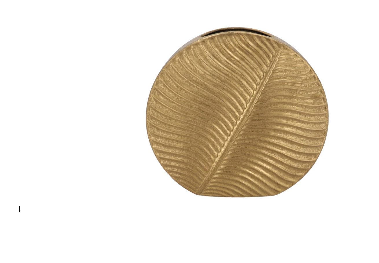 BOLTZE Dekovase "Valenca" aus Aluminium in gold, Vase Blumenvase