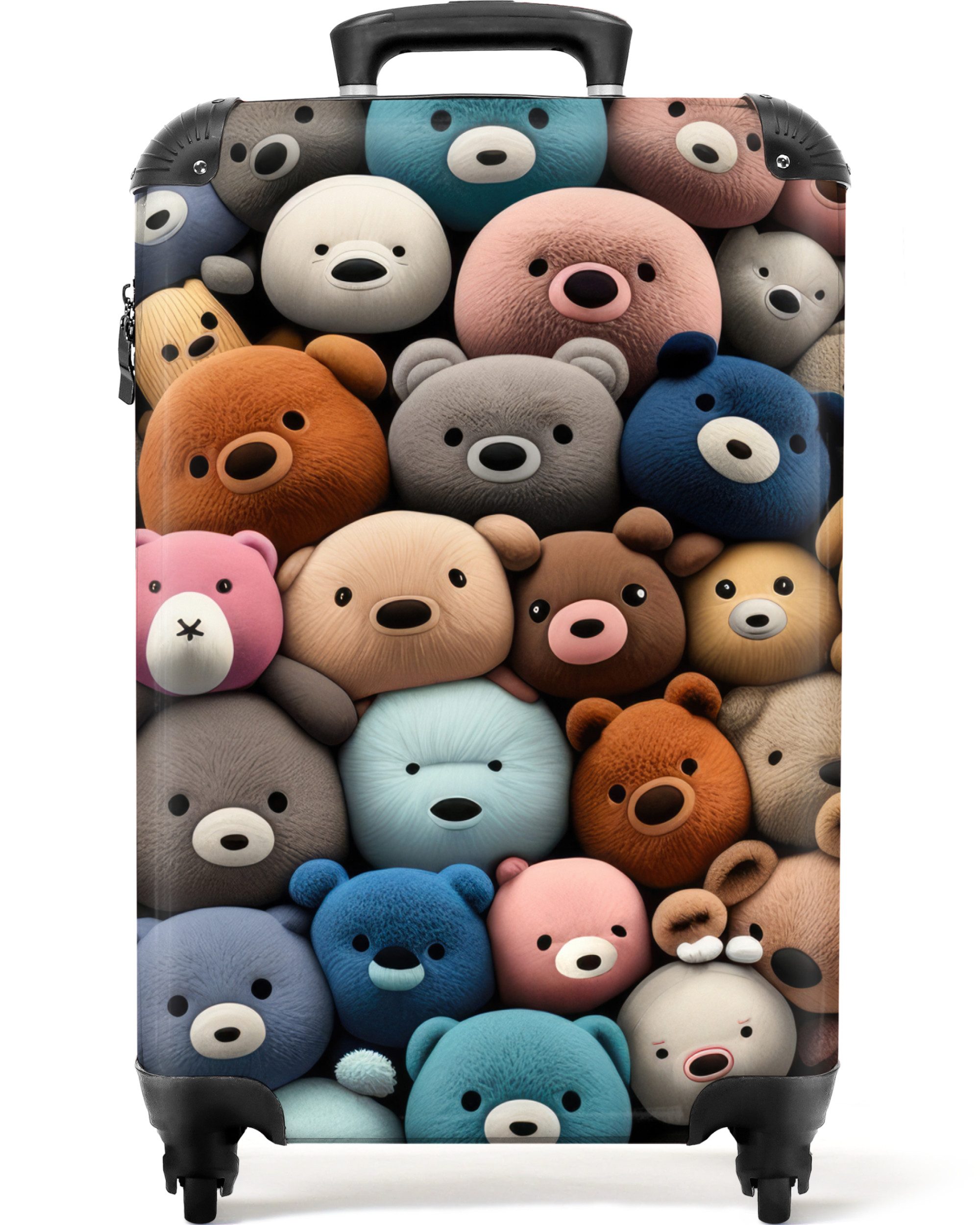 NoBoringSuitcases.com© Kinderkoffer Teddybär - Plüschtier - Tiere - Mädchen - Jungen 55x35x20cm, Kinder Koffer Klein, Trolley Handgepäck, Reisekoffer