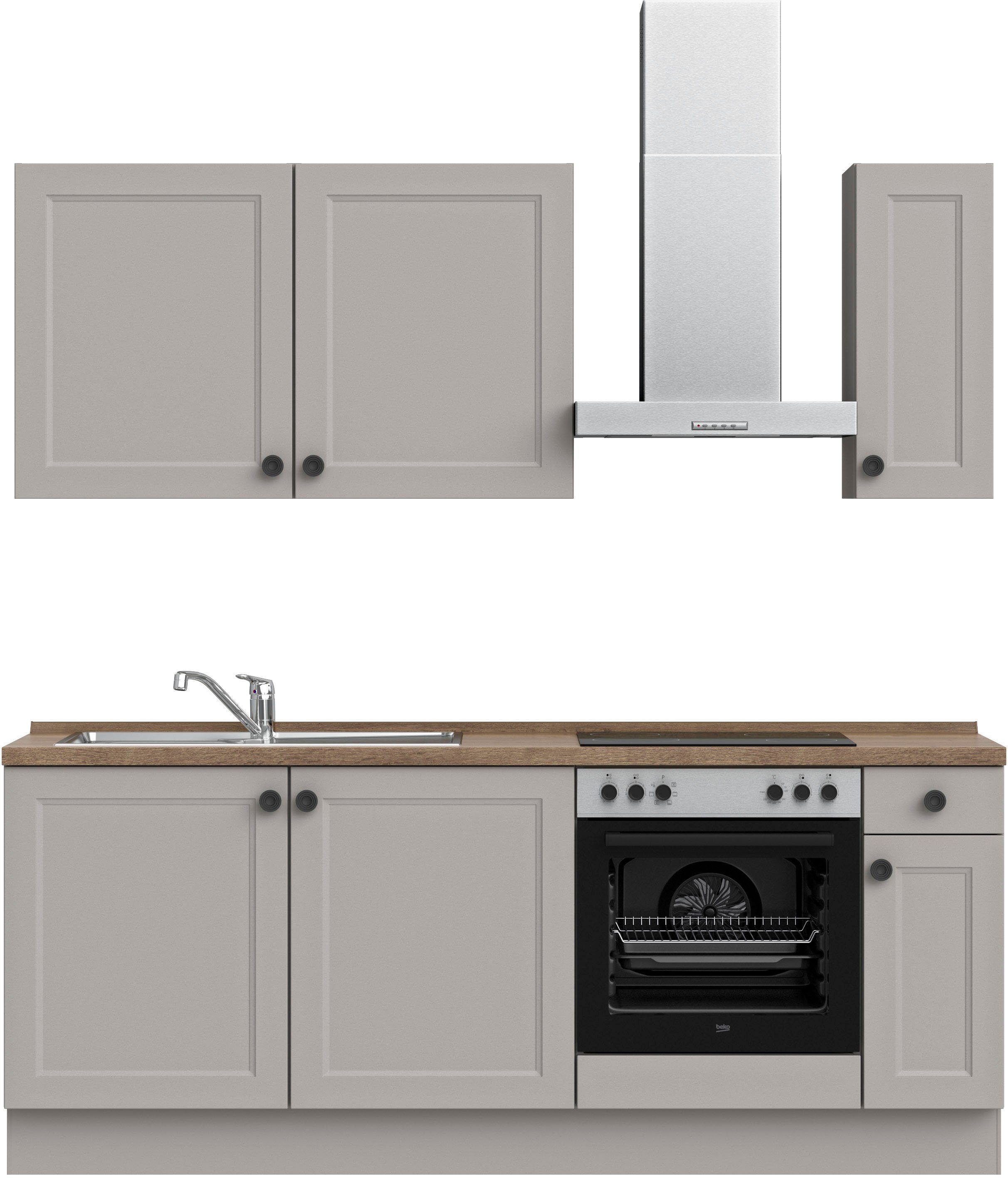 nobilia® Küchenzeile "Cascada basic", vormontiert, Ausrichtung wählbar, Breite 210 cm, mit E-Geräten