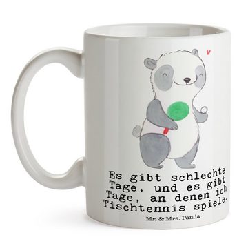 Mr. & Mrs. Panda Tasse Panda Tischtennis - Weiß - Geschenk, Porzellantasse, Becher, Teetasse, Keramik, Brillante Bedruckung