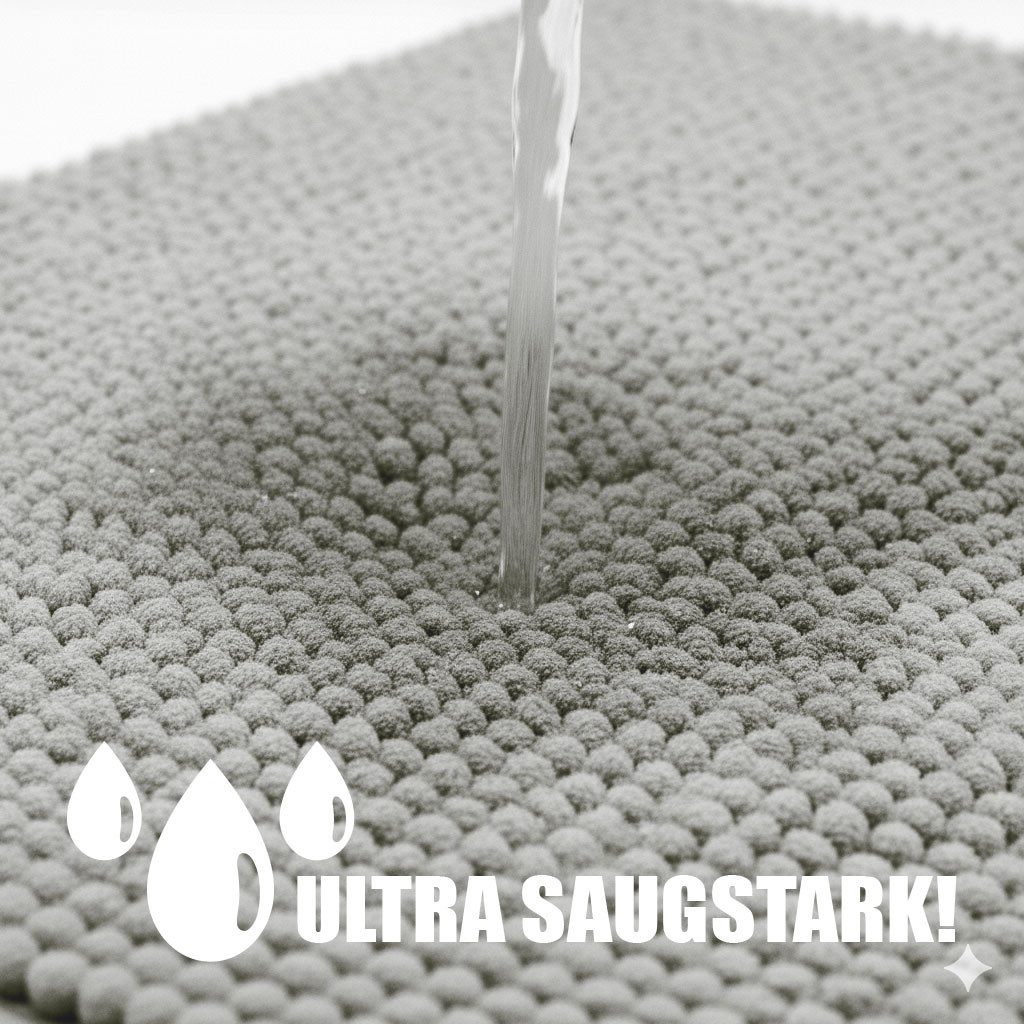 HELLSER Badematte DANA - Badezimmerteppich rutschfest & waschbar - Chenille, rutschhemmend beschichtet, fußbodenheizungsgeeignet, schnell trocknend, Polyester,  – Bild 4 von 5