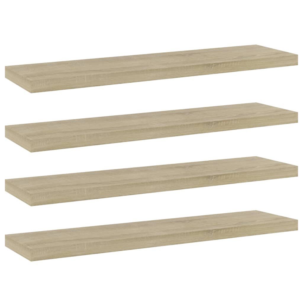 furnicato Bücherregal Bücherregalplatten 40 x 10 x 1,5 cm Sonoma-Eiche, Holzwerkstoff, 4-tlg., Robuste Regalböden mit pflegeleichter Oberfläche für mehr Stauraum