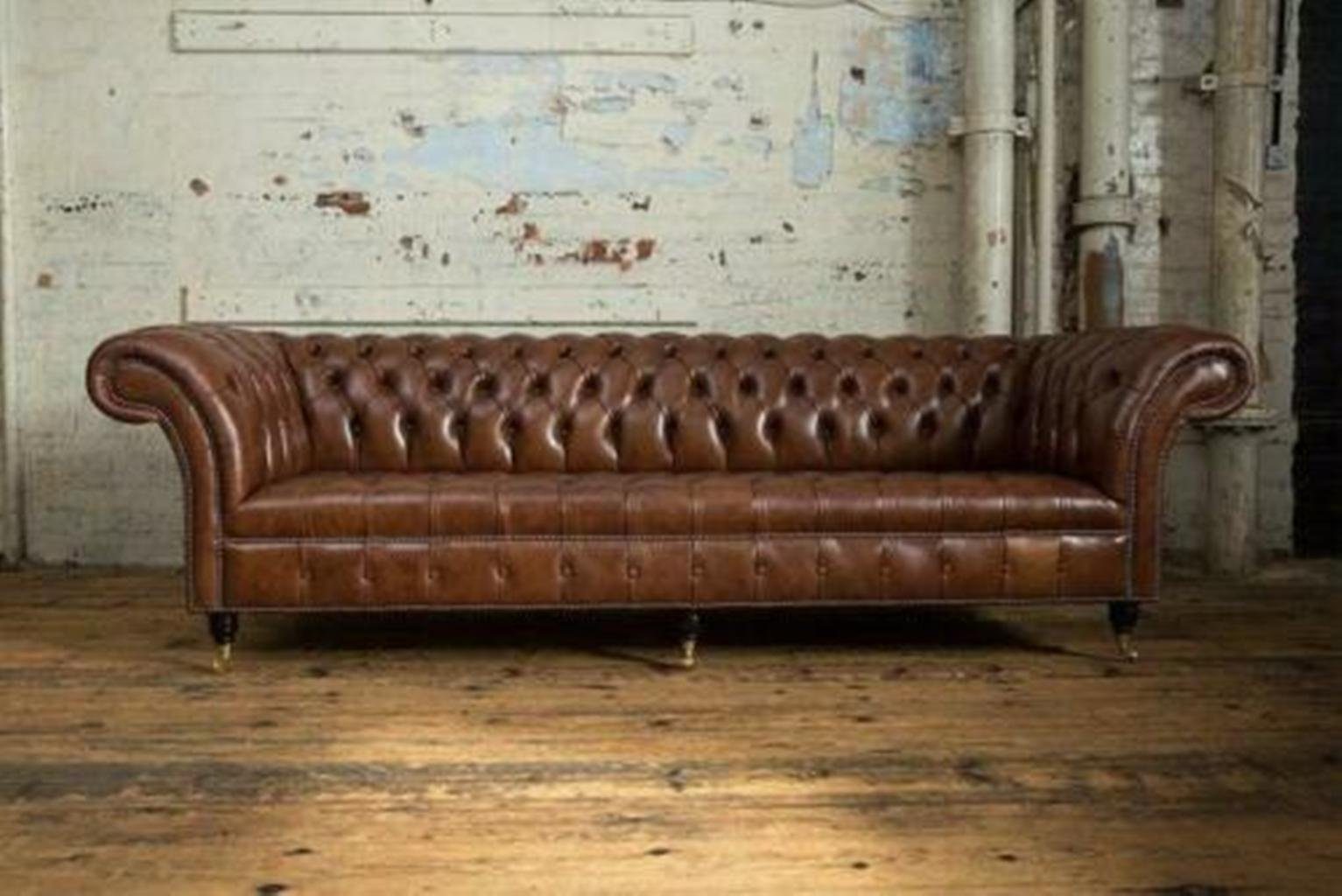 JVmoebel Chesterfield-Sofa, Chesterfield Polster Sofas Design Luxus Couch Sofa 4 Sitzer Leder