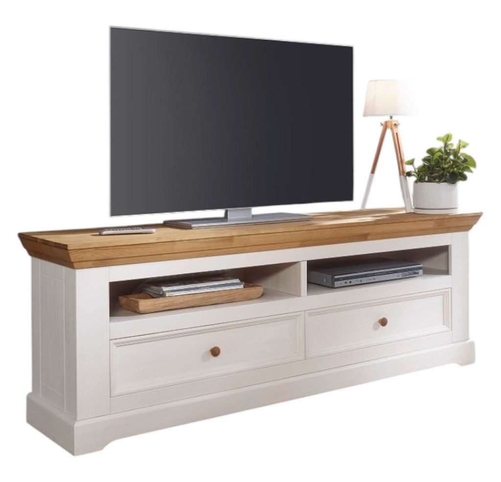 Main Möbel TV-Schrank 169cm "Zürich" Kiefer massiv weiß