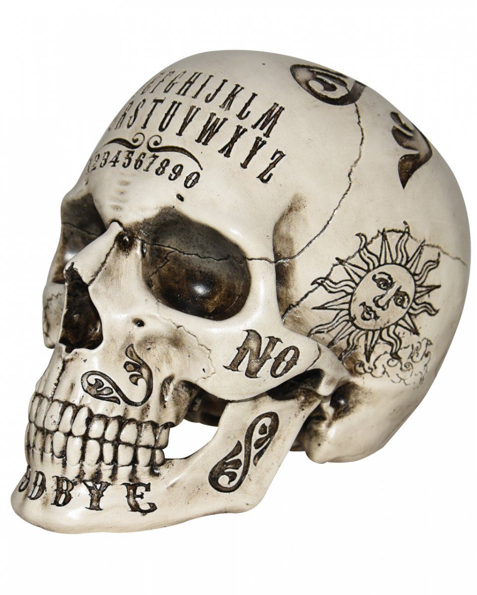 Dekoobjekt Mystischer Ouija Board Totenkopf 21cm