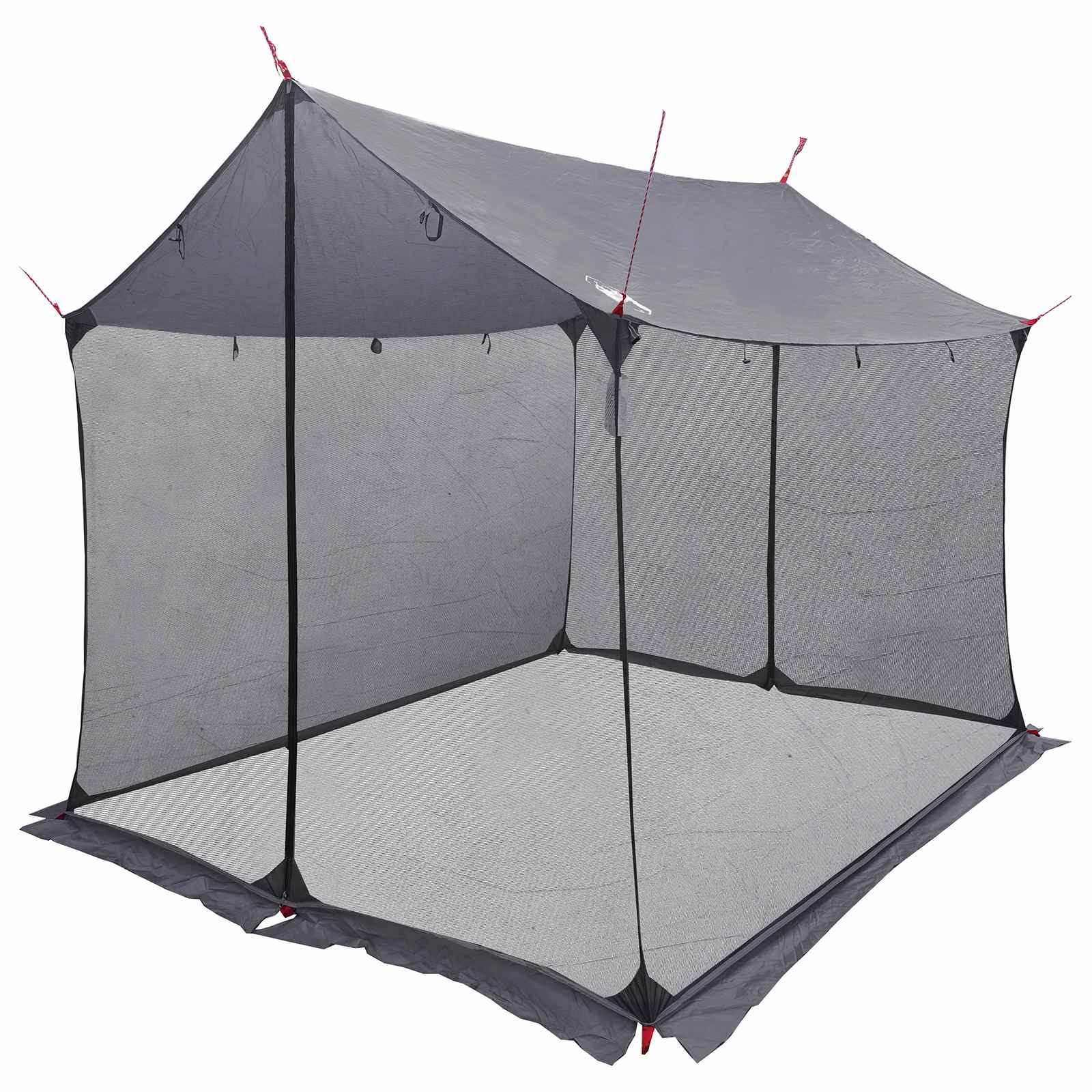 vidaXL Tarp-Zelt Camping-Tarp mit Netzwänden Grau und Orange 270 x 210 x 210 cm, (1 tlg)