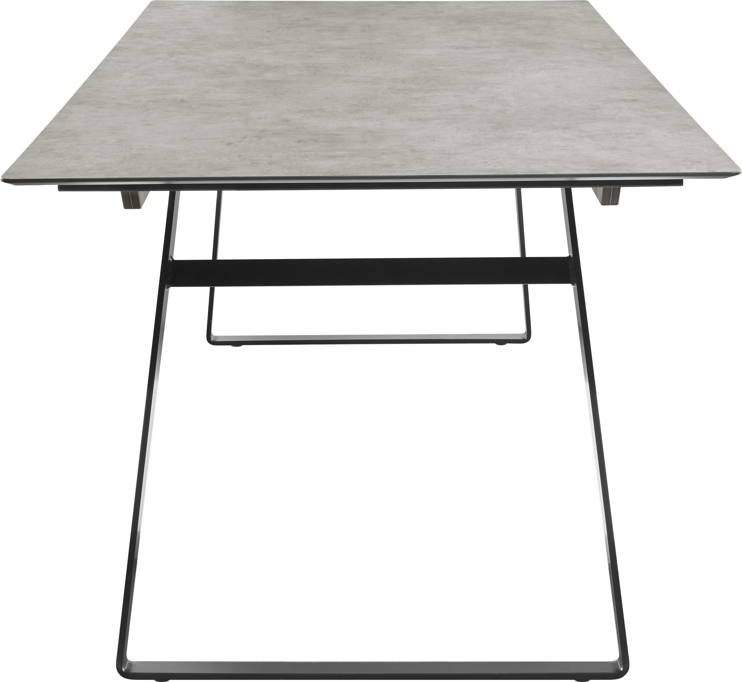 Musterring Esstisch, HPL-Platte in Zement-Design, Bügelgestell schwarz, drei Größen