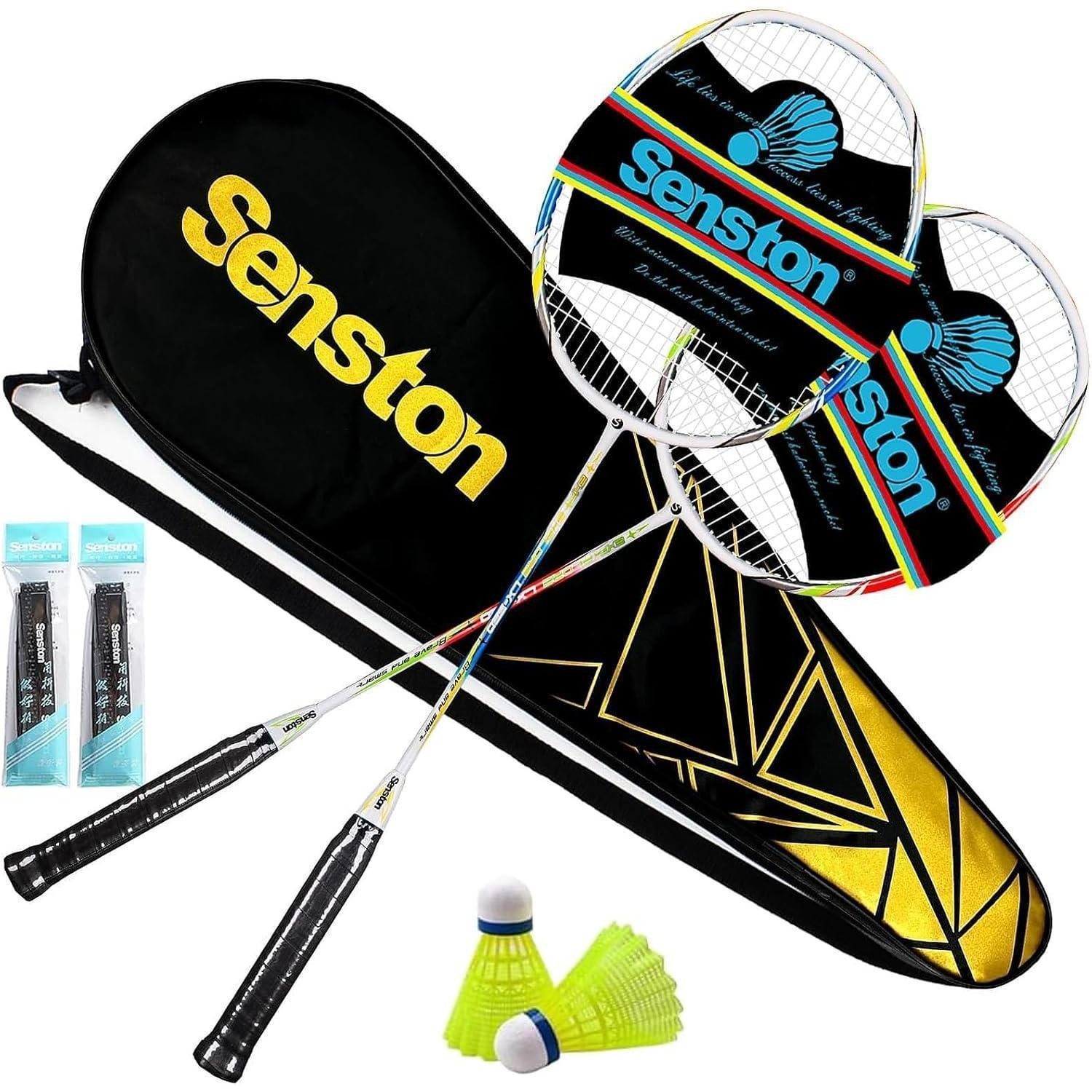 Badmintonschläger Graphit Badminton Set Profi Federballschläger Leichtgewicht mit