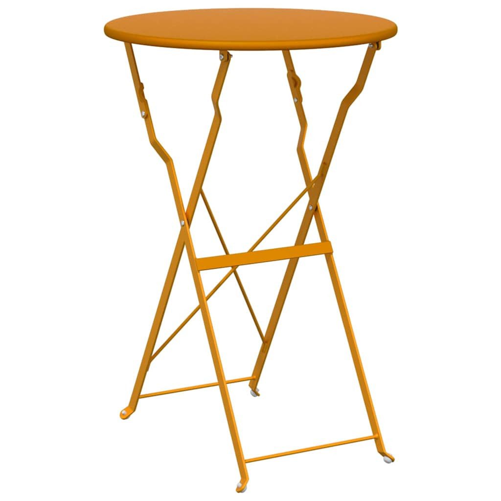 vidaXL Gartentisch Bistrotisch Senf Ø50x71 cm Pulverbeschichteter Stahl (1-St)