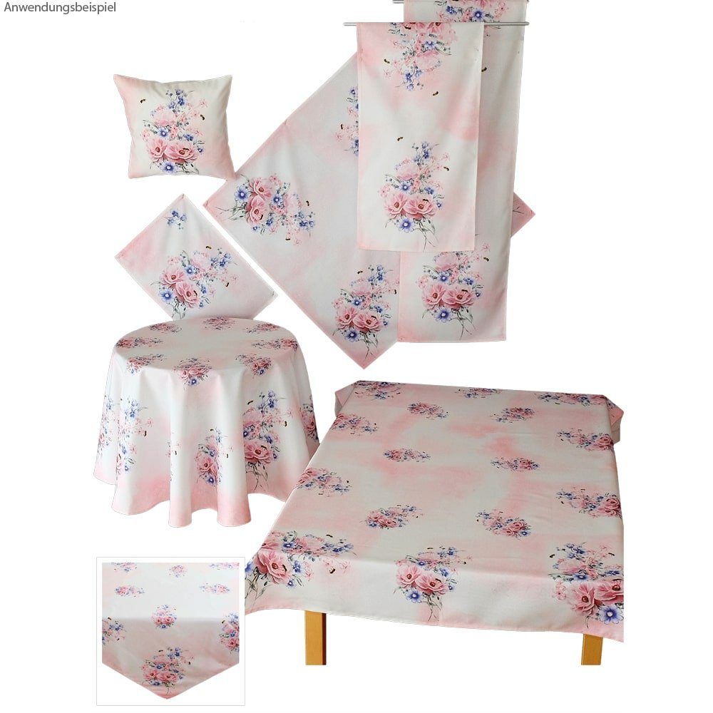 Kissenbezüge Kissenhülle Blüten Pastellfarben rosa bunt matches21 Stück) HOBBY & 40x40 cm, HOME (1 bedruckt