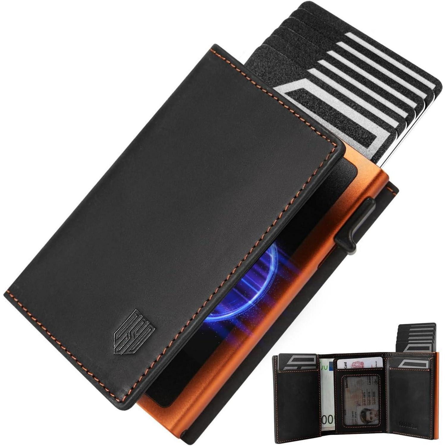 LuxusKollektion Geldbörse Slim Wallet Herren RFID Schutz Magnetverschluss Geldbörse Münzfach