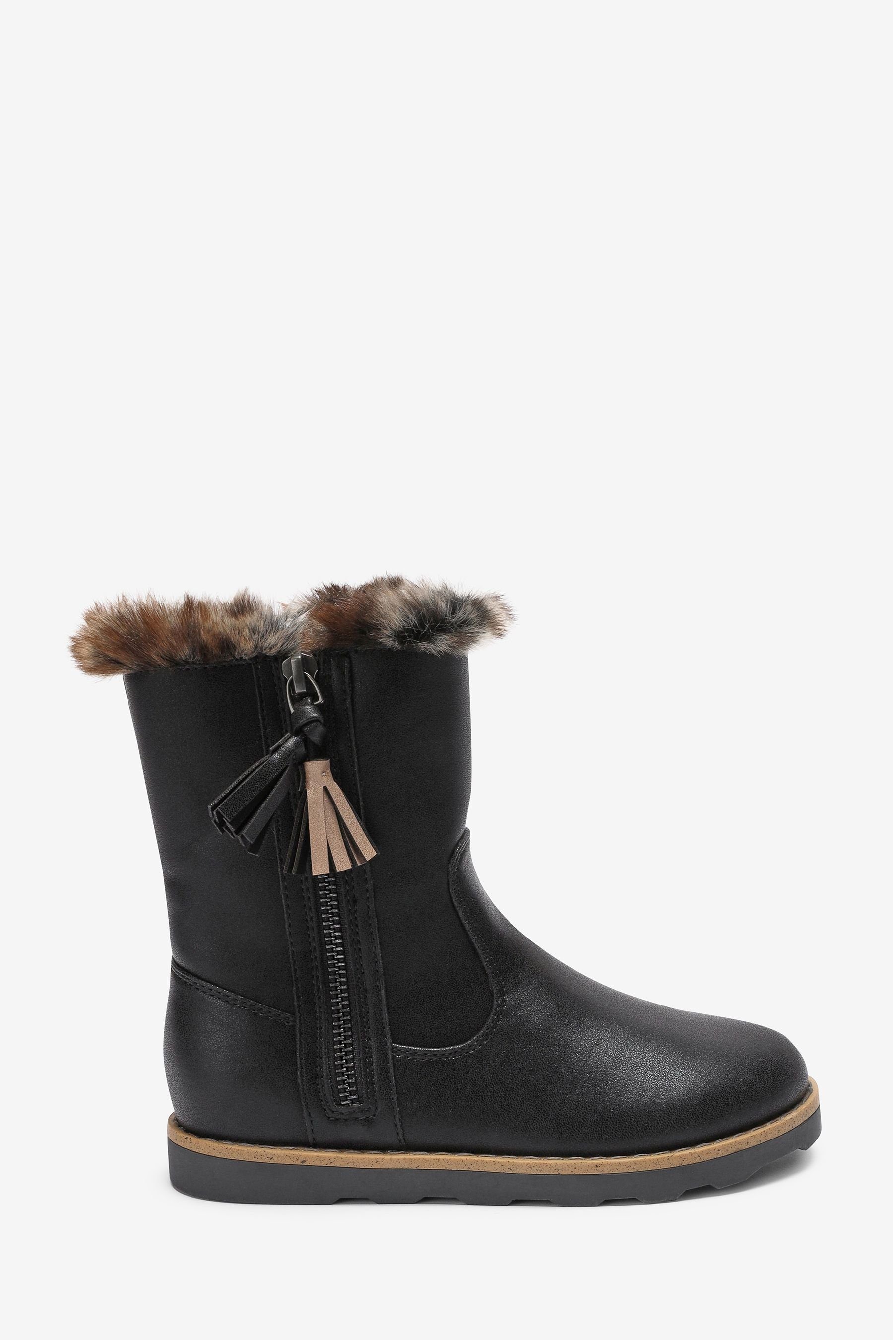 Next Warme Stiefel mit Reißverschluss und Kunstfell Winterstiefelette (1-tlg)