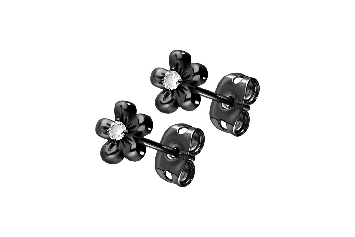 Paar Ohrstecker Chirurgenstahl Ohrstecker BLUME + KRISTALL