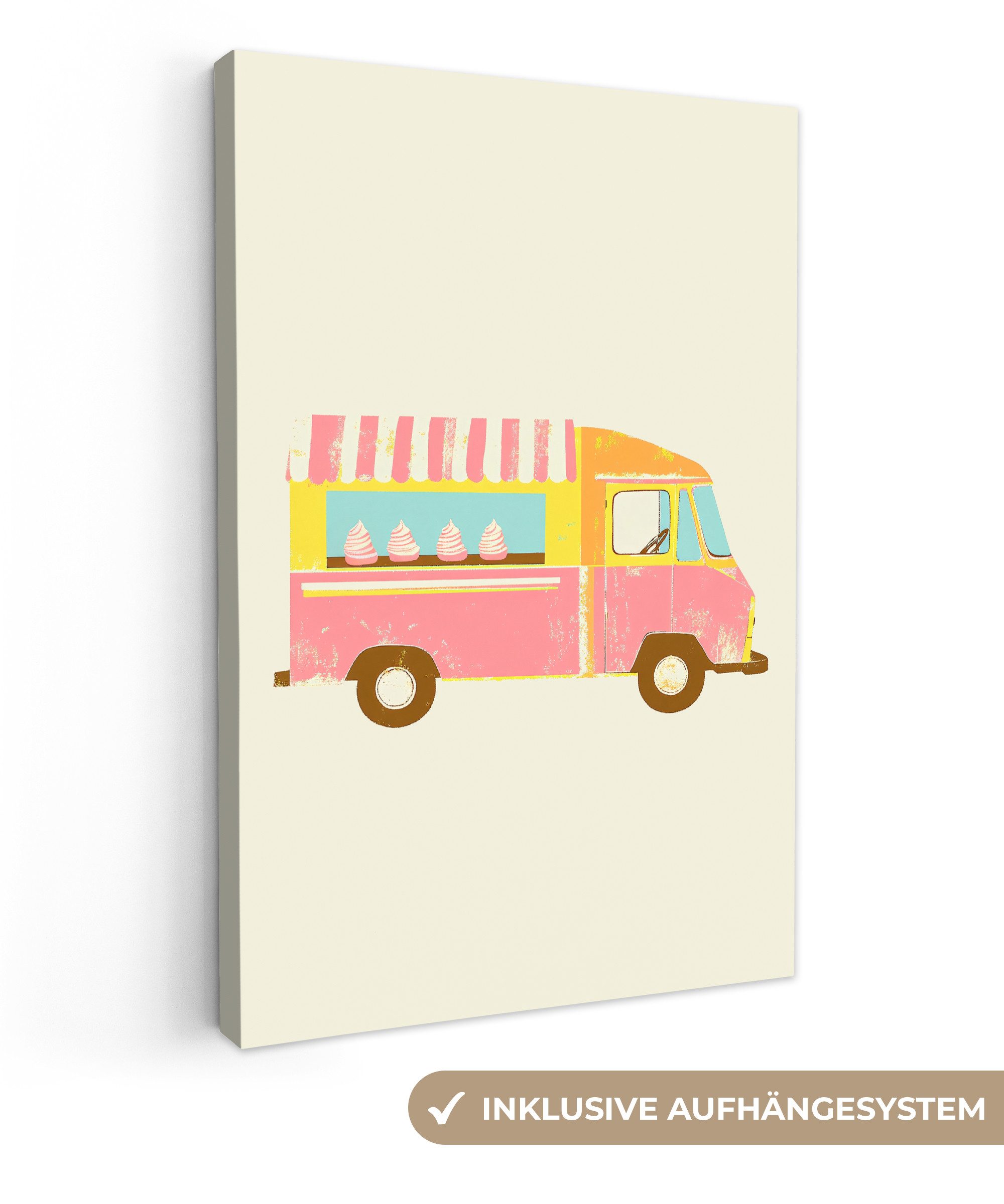 OneMillionCanvasses® Leinwandbild Eiscreme-Wagen - Retro - günstig online kaufen