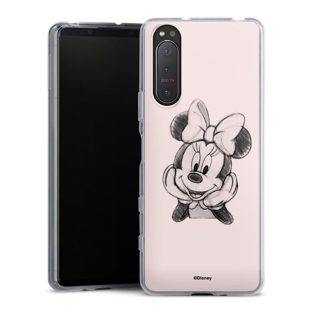 DeinDesign Handyhülle Minnie Mouse Offizielles Lizenzprodukt Disney Minnie Posing Sitting, Sony Xperia 5 II Silikon Hülle Bumper Case Handy Schutzhülle