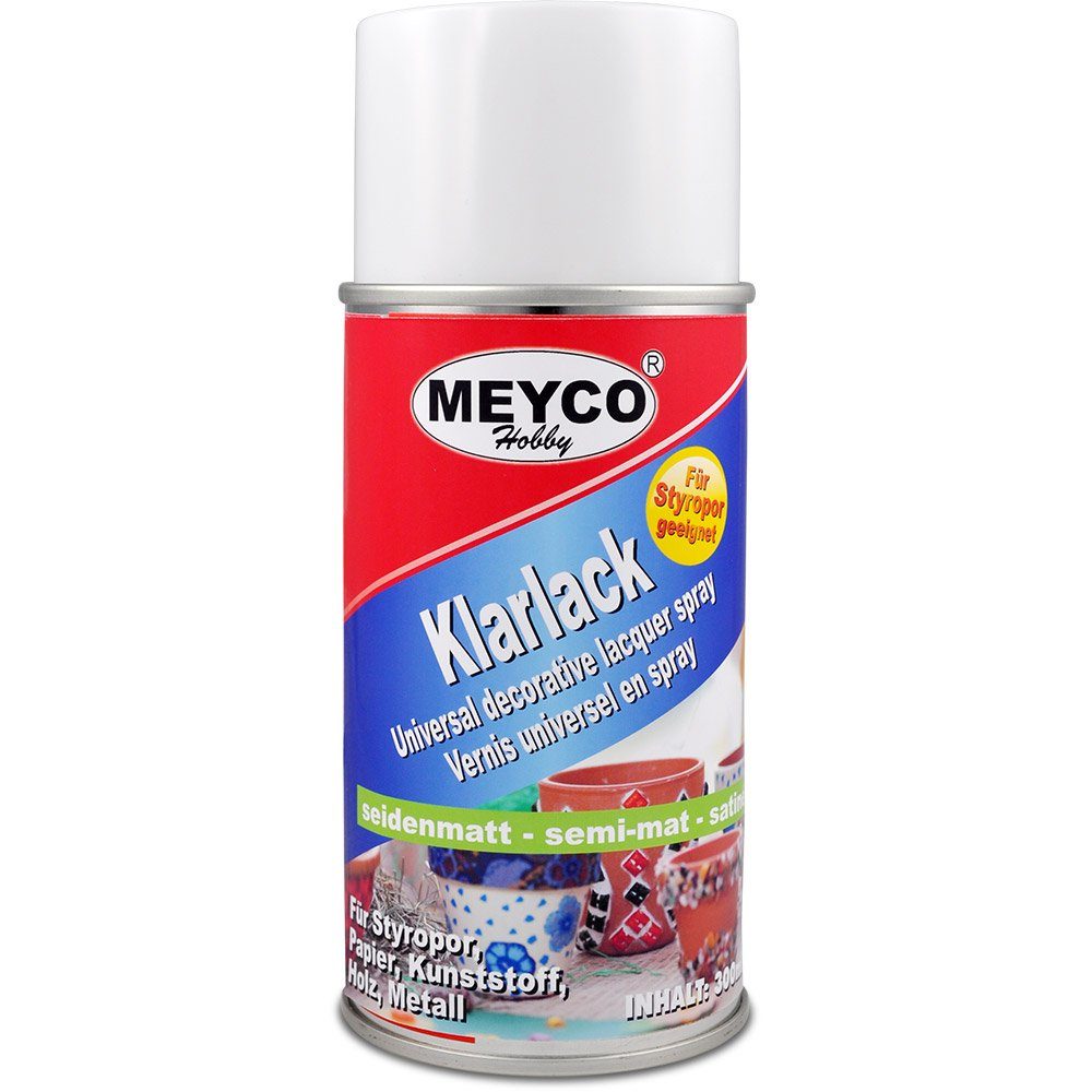 MEYCO Hobby Lack Klarlack-Sprühdose, 300ml Seidenmatt