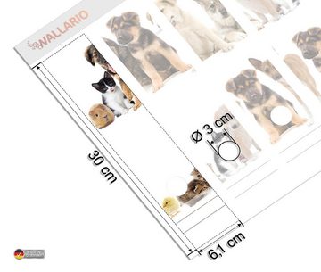 Wallario Etiketten Süße Haustiere - Katzen Hunde Hamster Küken, Ordnerrücken-Sticker in verschiedenen Ausführungen