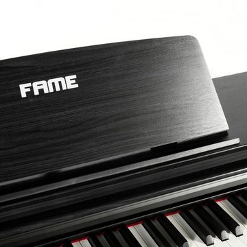 FAME Digitalpiano (DP-3000 E-Piano mit Hammermechanik, anschlagdynamischen 88 Tasten, voller Klavierklang, 20 Orchesterklangfarben, 128-fache Polyphonie, wertiges Gehäuse mit Deckel und Konsolen, Digital Piano), DP-3000 E-Piano, Hammermechanik, anschlagdynamische 88 Tasten, volle