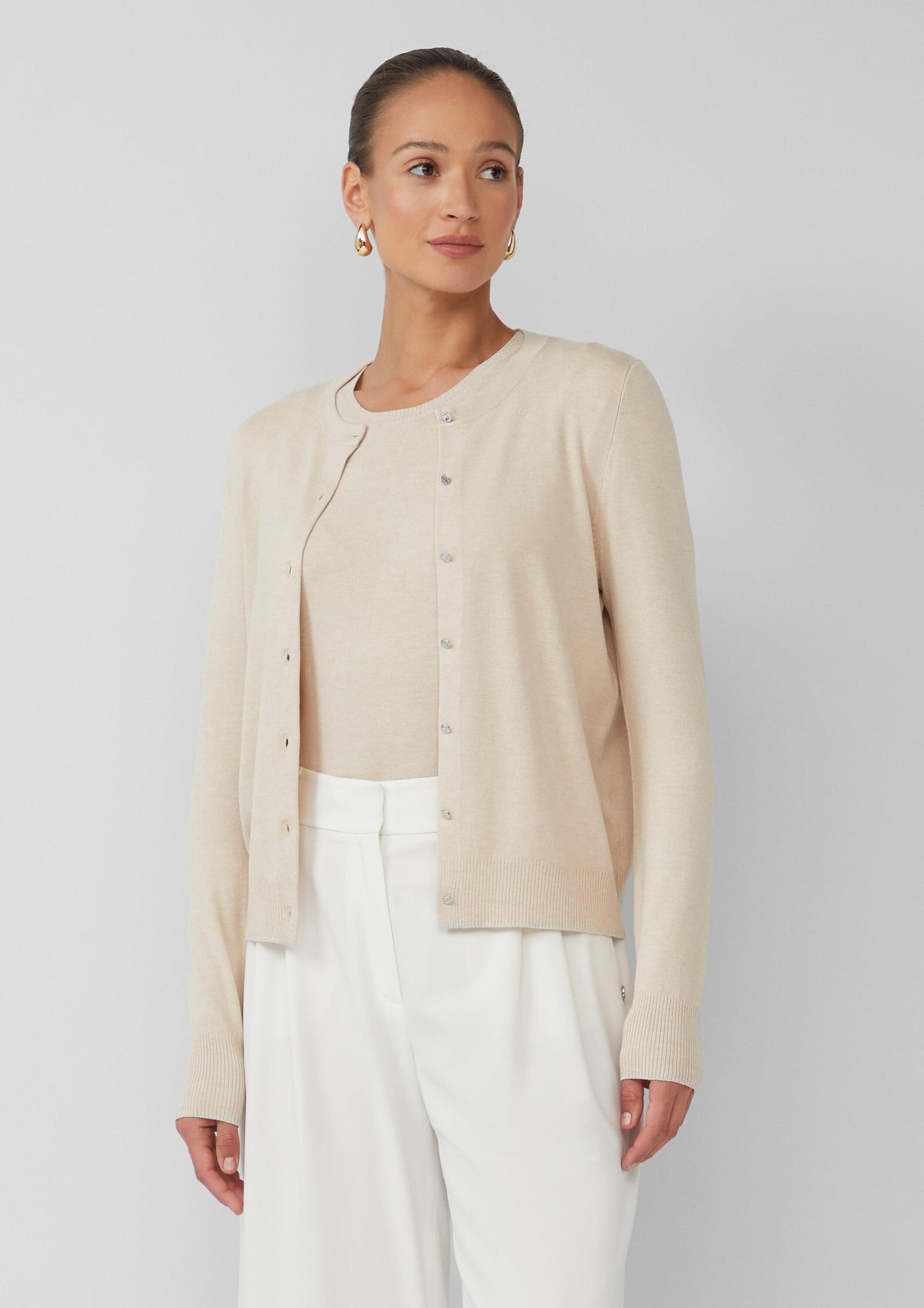 s.Oliver Cardigan Strickjacke Cardigan aus Viskosemix mit Glitzerbündchen günstig online kaufen