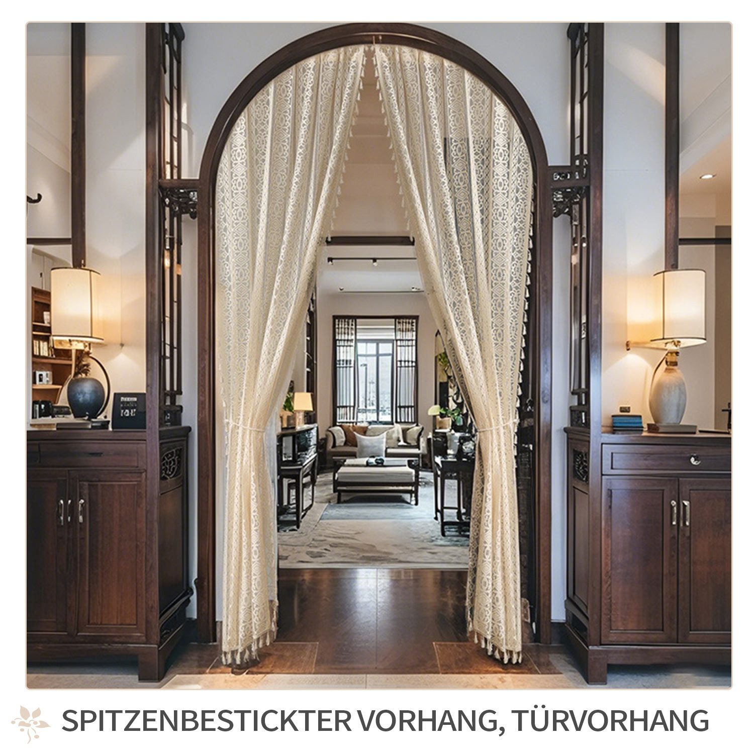 Refttenw Türvorhang Boho Spitzenstickerei Gardinen ohne günstig online kaufen