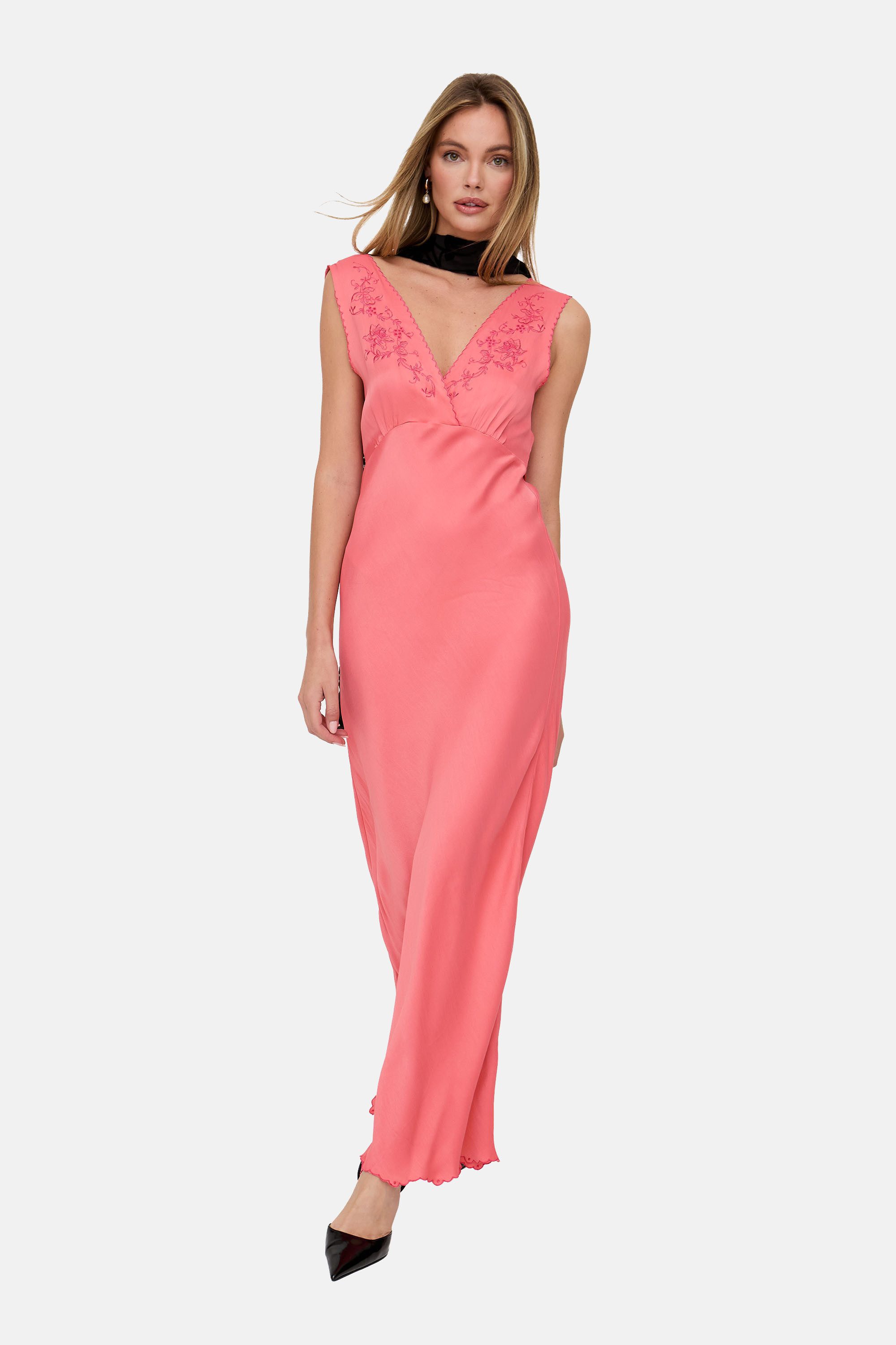 Lily and Lionel Midikleid Pandora Bias Cut Sleeveless Embroidered Maxi Dres günstig online kaufen