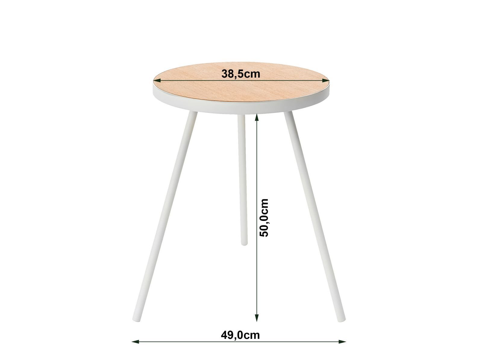 Yamazaki Beistelltisch "Tower" Ablagetisch 38x50cm, Sofatisch rund, Nachttisch 50cm, 3-Bein, weiß. Reduzierter Preis € 79,00. Unverbindliche Preisempfehlung € 109,00
