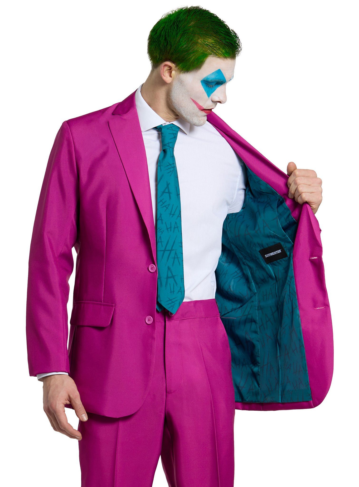 SuitMeister Partyanzug Ruby Red Joker Kostüm Anzug - Halloween Karneval, Kein Joke: dieser Anzug lässt sich auch im Alltag tragen!