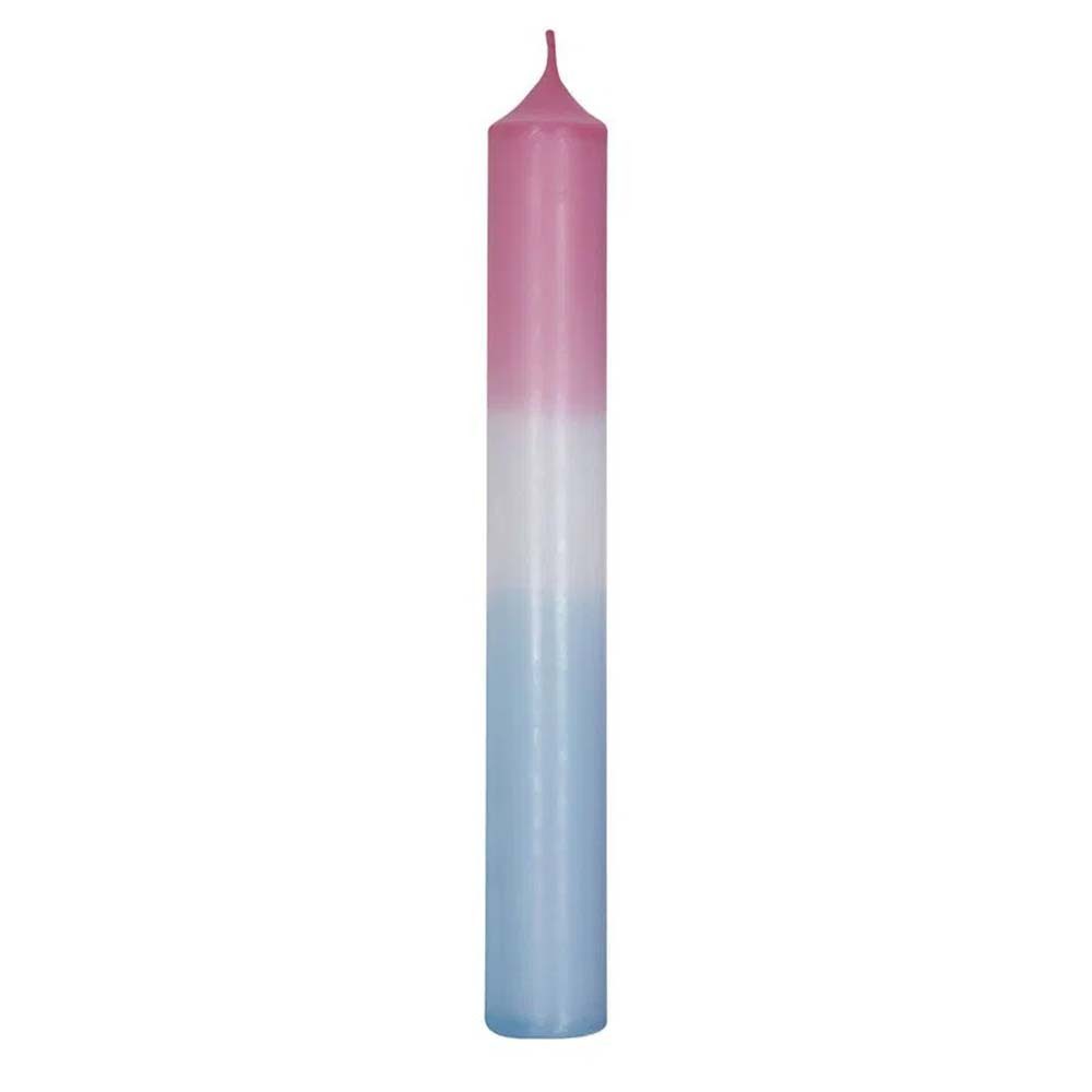 Formkerze Dip Dye Stabkerze - Pastellaltrosa-Eisblau 1Stk.