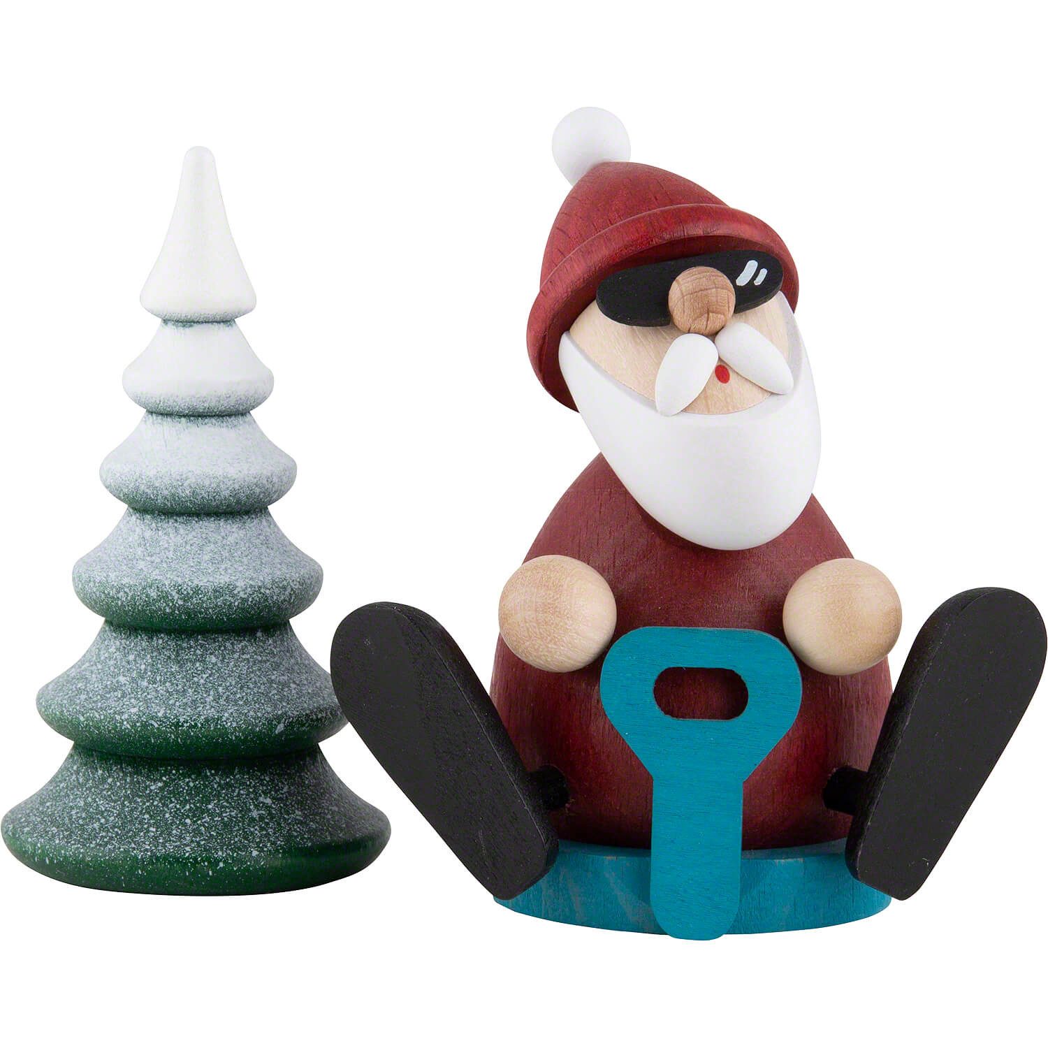Ullrich Kunsthandwerk Dekofigur Weihnachtsmann mit Schneerutscher und verschneitem Baum (8,3cm) von Ul