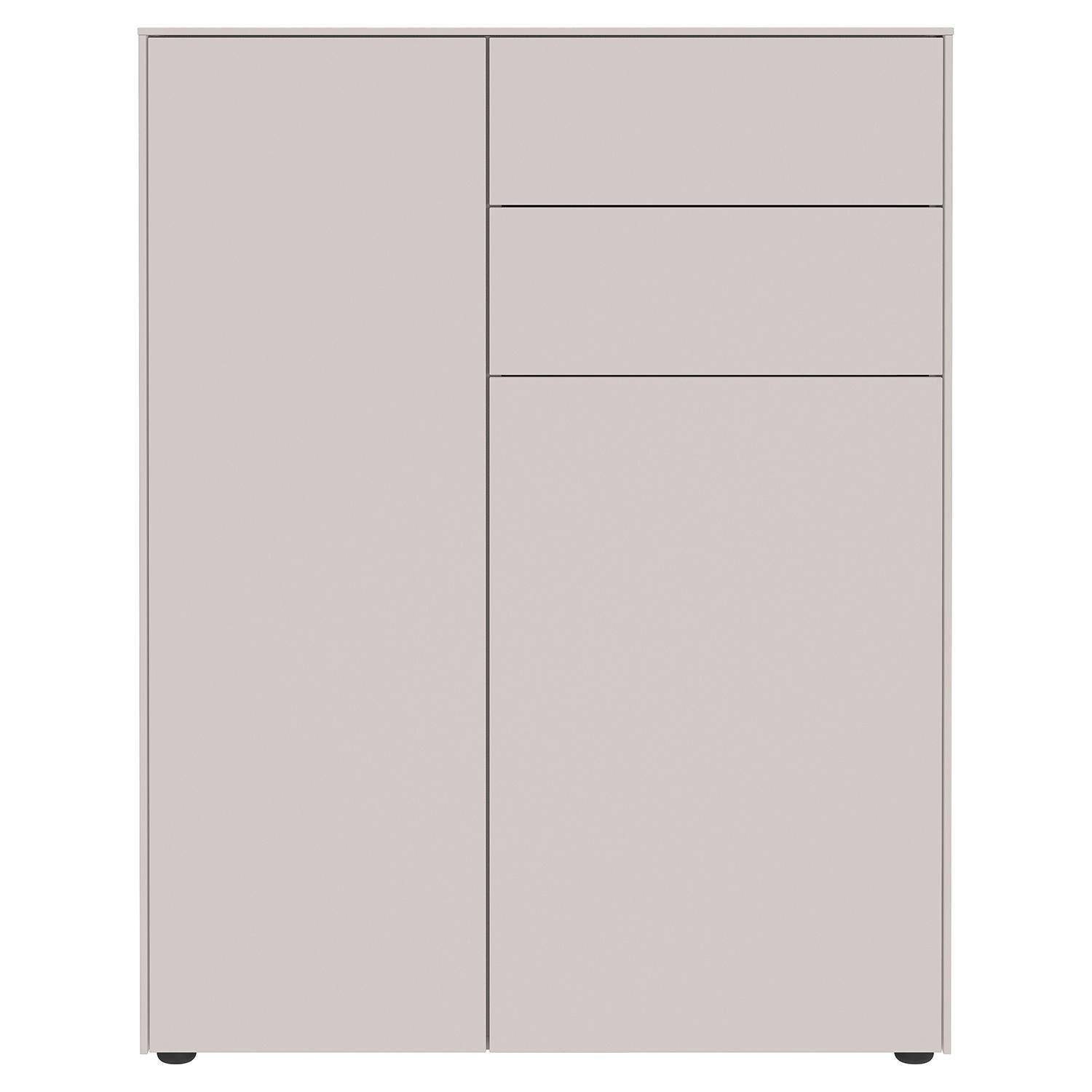 Vito Schuhschrank LOMENA, Cashmeregrau, 2 Türen, 2 Schubladen, Push-to-Open-Funktion, B 92 x H 119 x T 41 cm