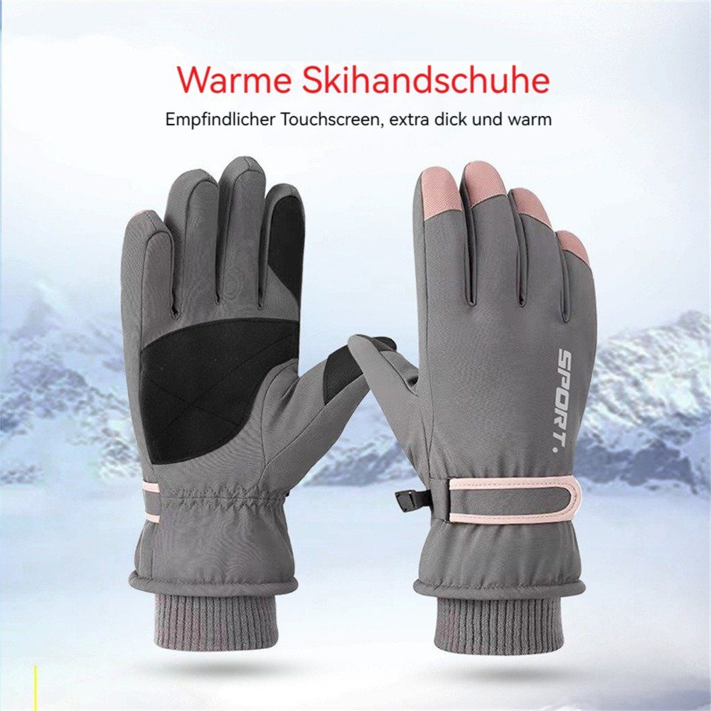 Skihandschuhe warm, wasserdicht Winter-Skihandschuhe, Dekorative Skihandschuhe, Sporthandschuhe, Warme Sporthandschuhe, Handschuhe schwarz