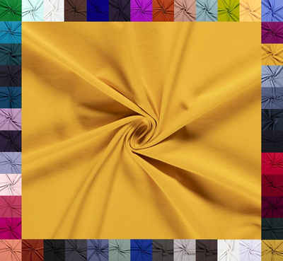 maDDma Stoff 0,5m hautfreundlicher Baumwoll-Jersey uni Meterware in tollen Farben, gelb