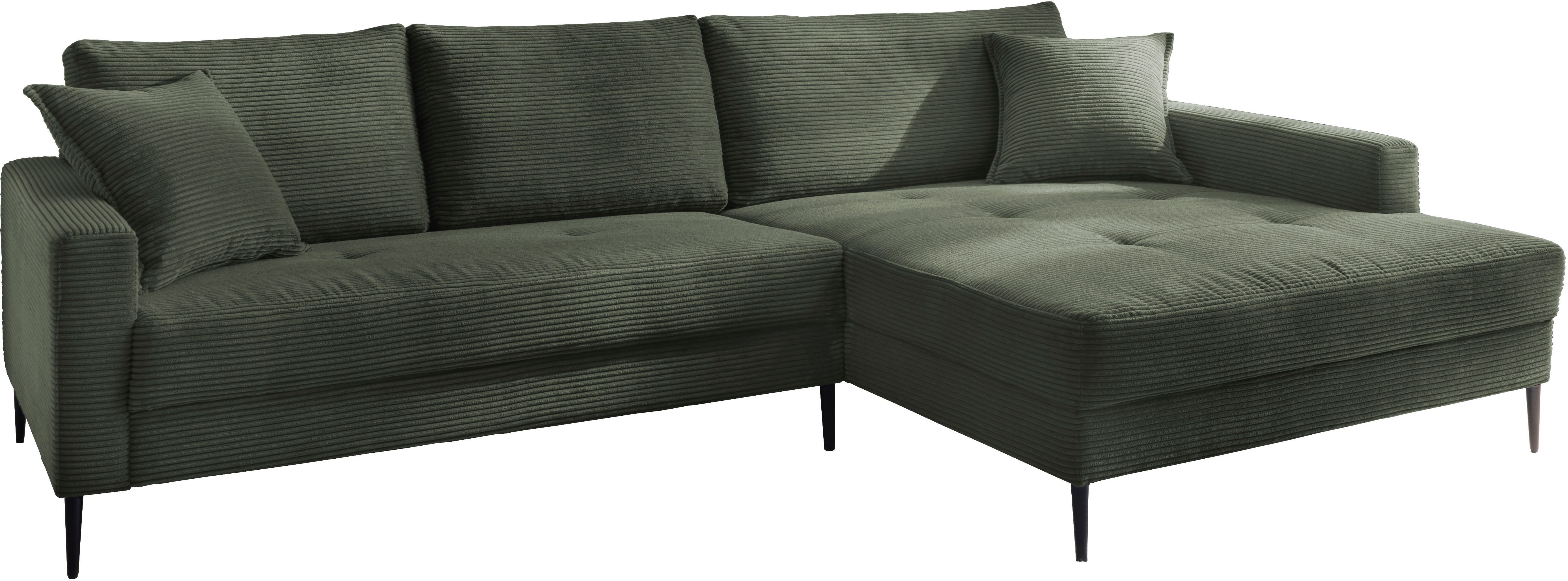 Trends by HG Ecksofa Summer L-Form, in Cord-Stoff mit Metallfuß günstig online kaufen