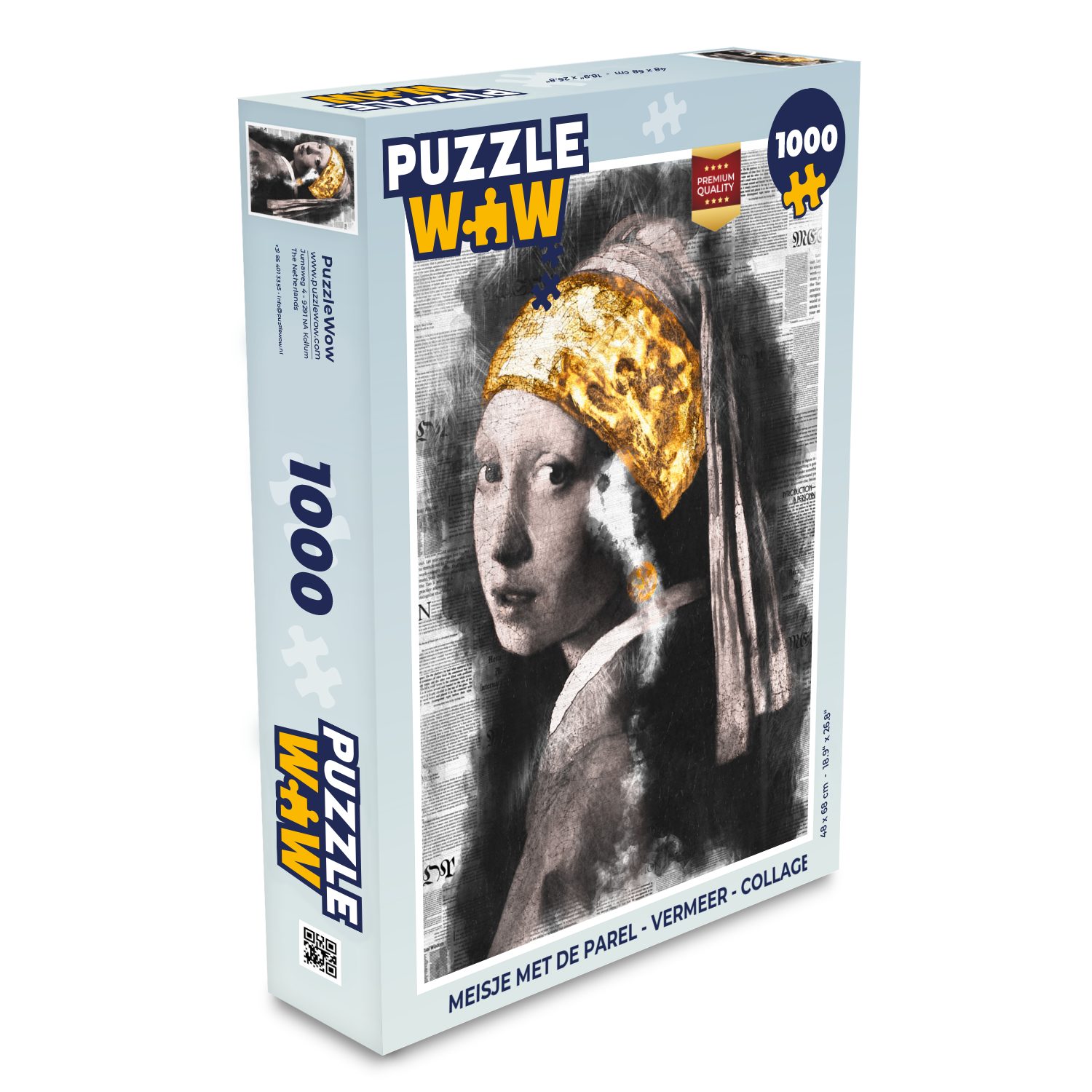 MuchoWow Puzzle Das Mädchen mit dem Perlenohrring - Vermeer - Collage, 1000 Puzzleteile, Foto-Puzzle, Bilderrätsel, Puzzlespiele, Klassisch