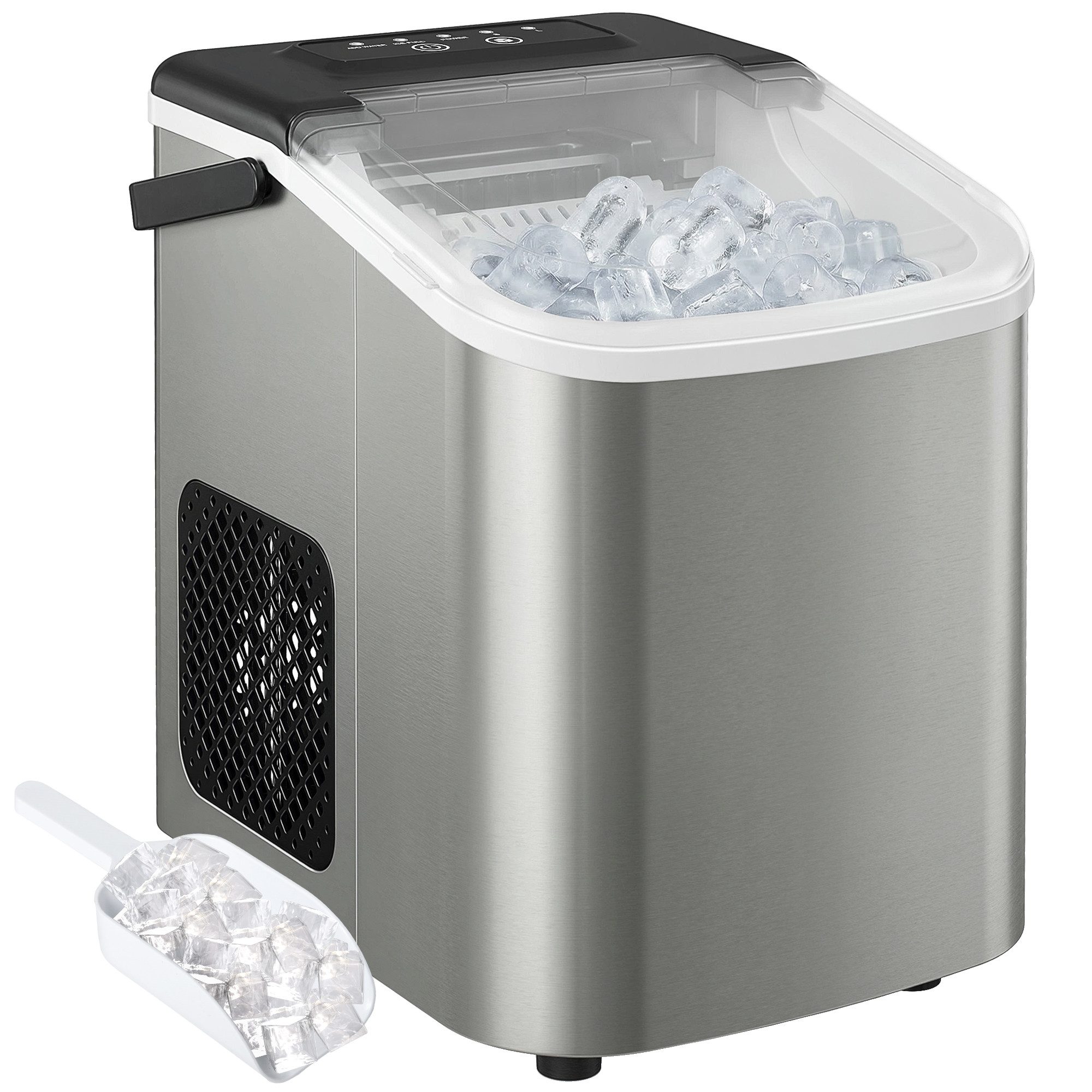 Luckice Eiswürfelmaschine 9 Eiswürfel in 7 Minuten - Ice Maker mit Selbstreinigungsfunktion, 12 kg/24 h